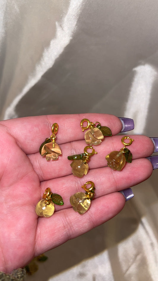 Citrine Flower Clip On Charm