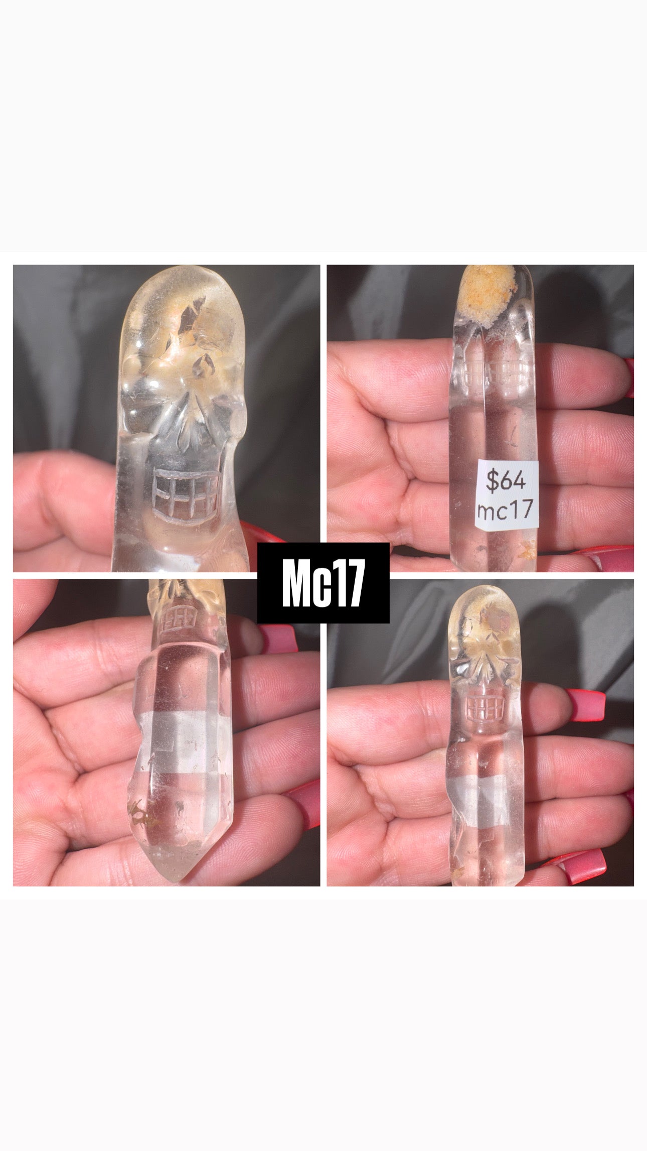 Lemurian AAA Master Carved Skull Wand