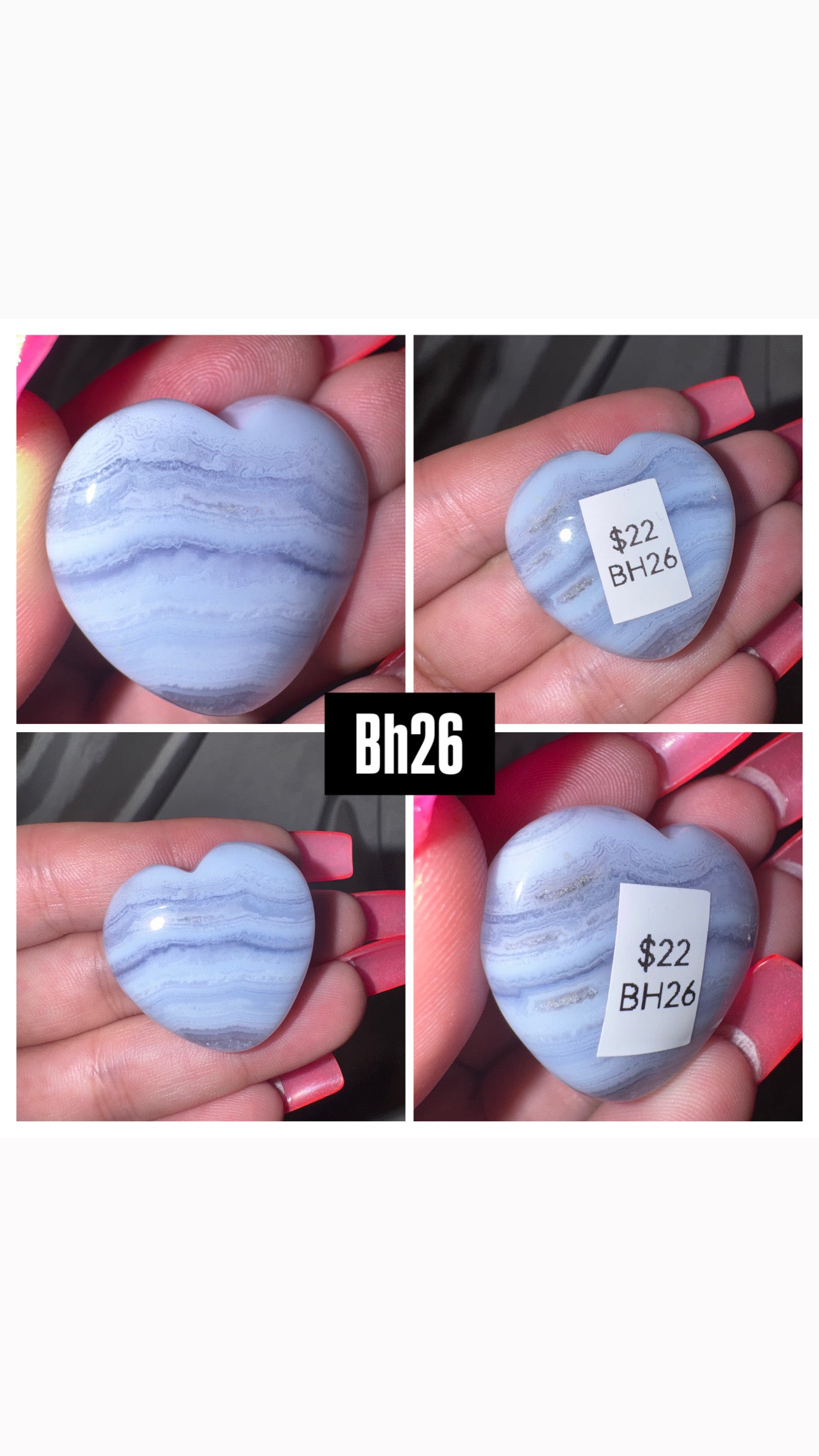 Blue Lace Agate AAA Heart