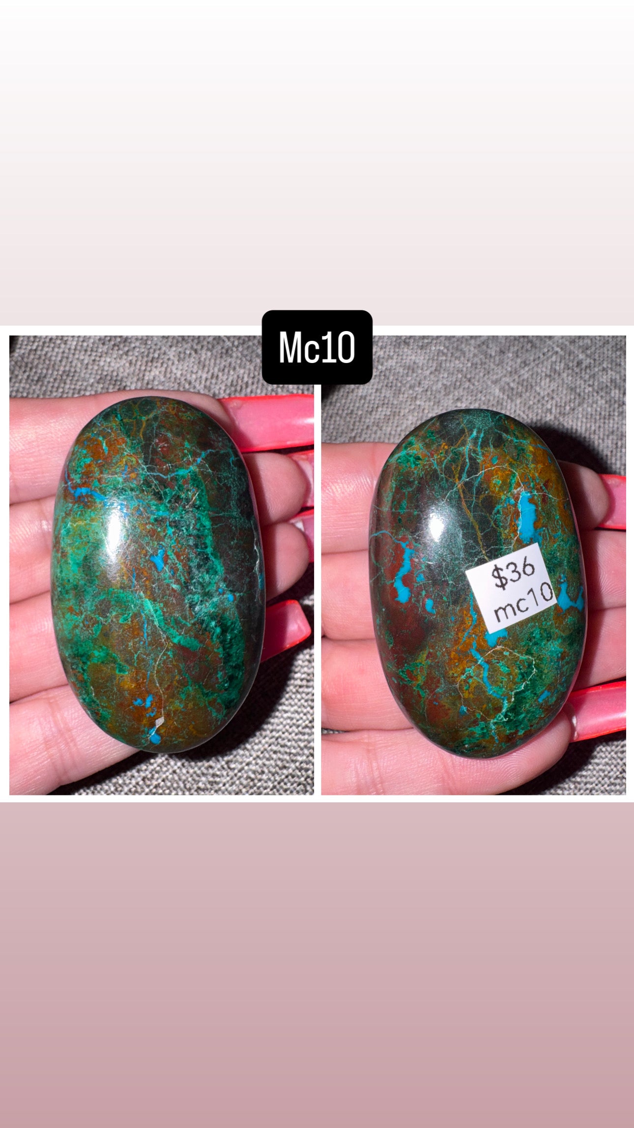 Malacholla (Malachite Chrysocolla) Palmstone