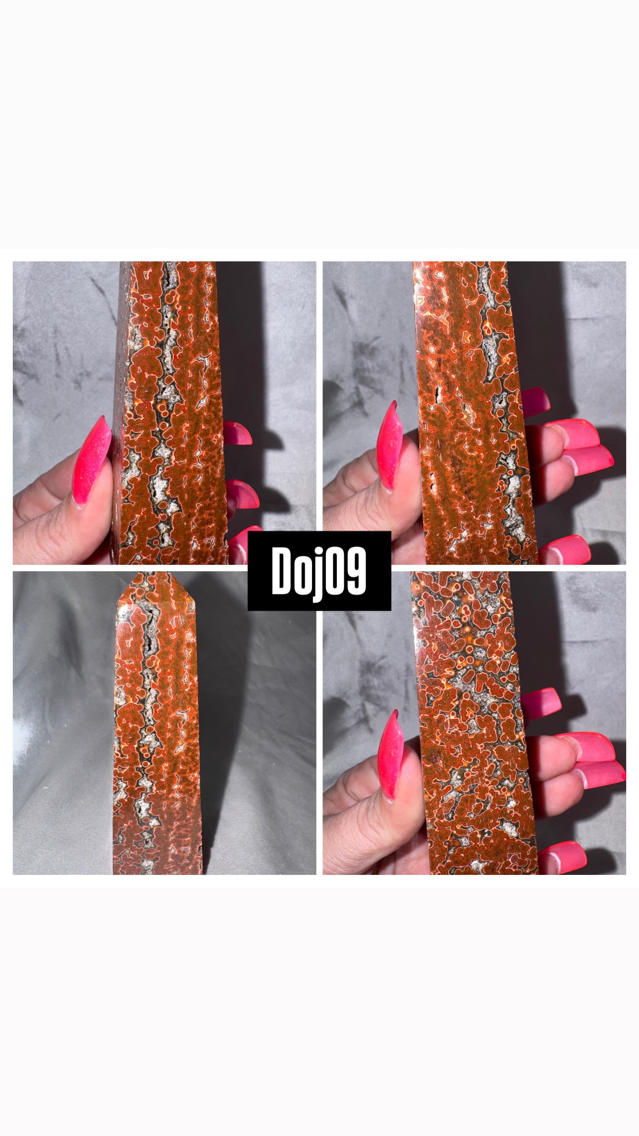 Red Druzy Ocean Jasper Obleisk