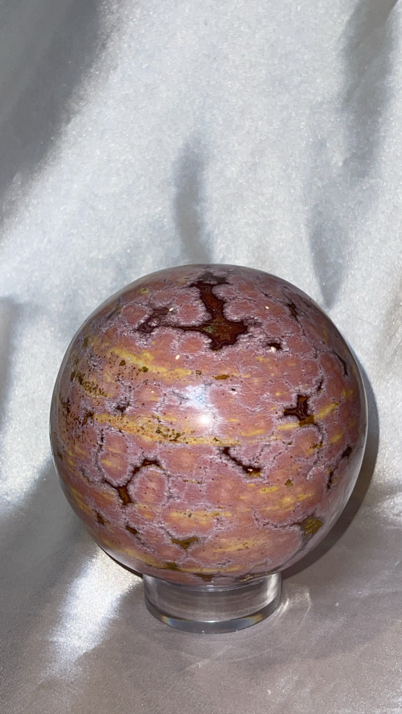 Pink Ocean Jasper AAA XXL Sphere (98mm)