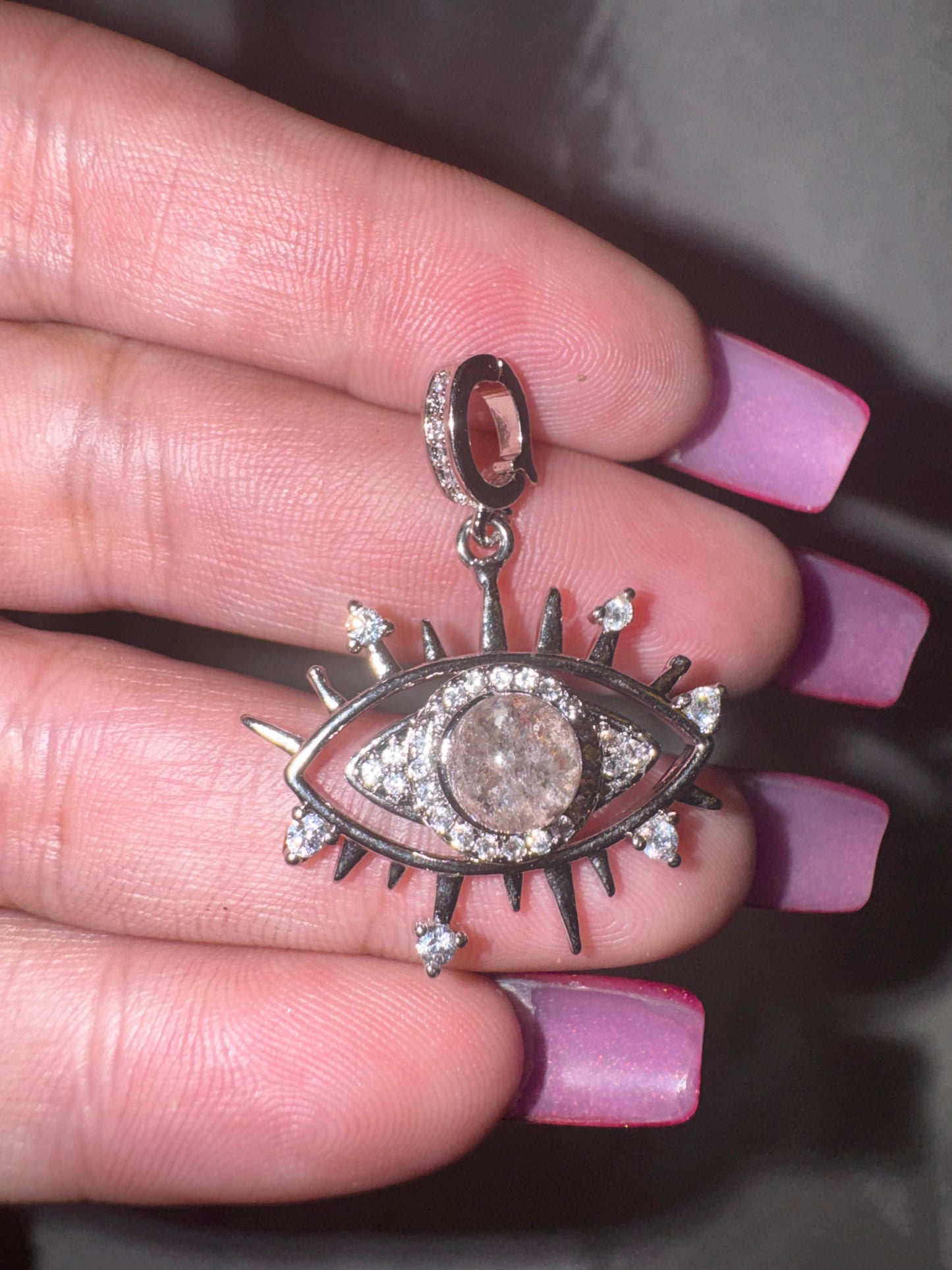 Lodalite with Moissanite Protection Eye Pendant