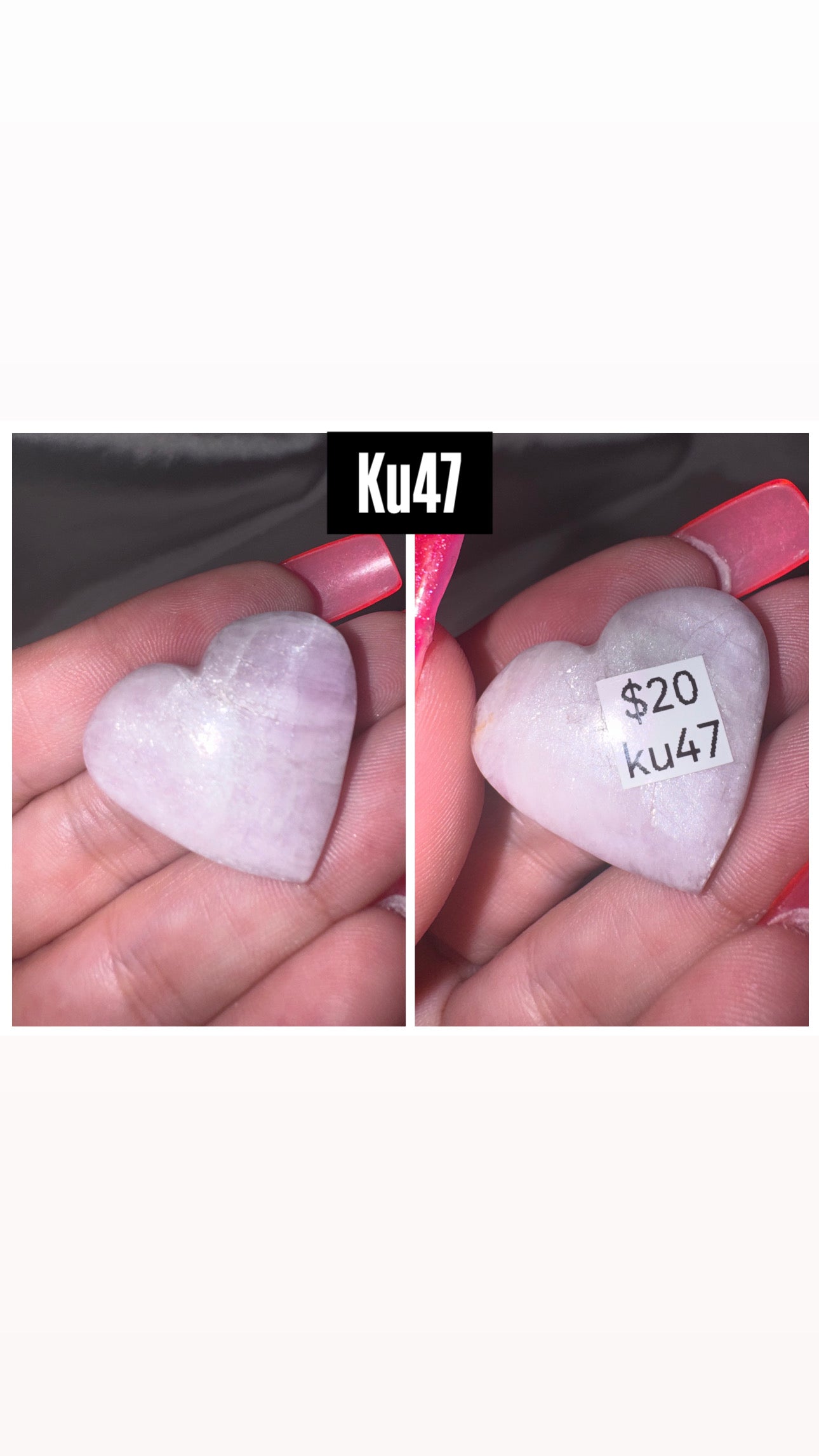 Kunzite AA Heart