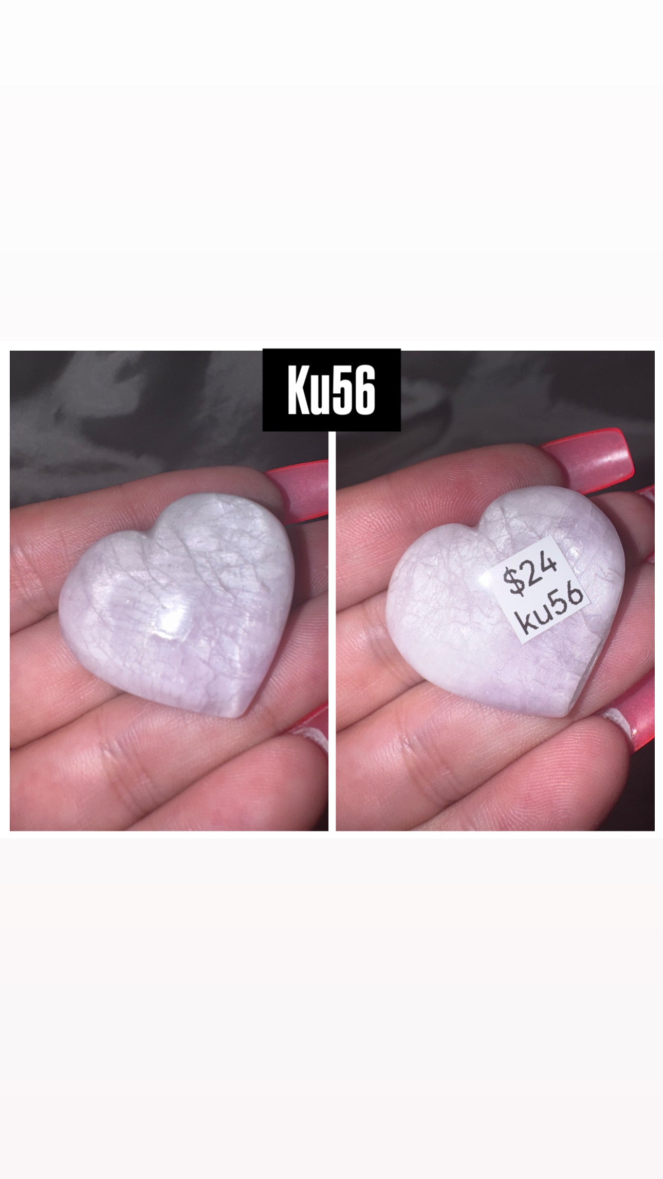 Kunzite AA Heart