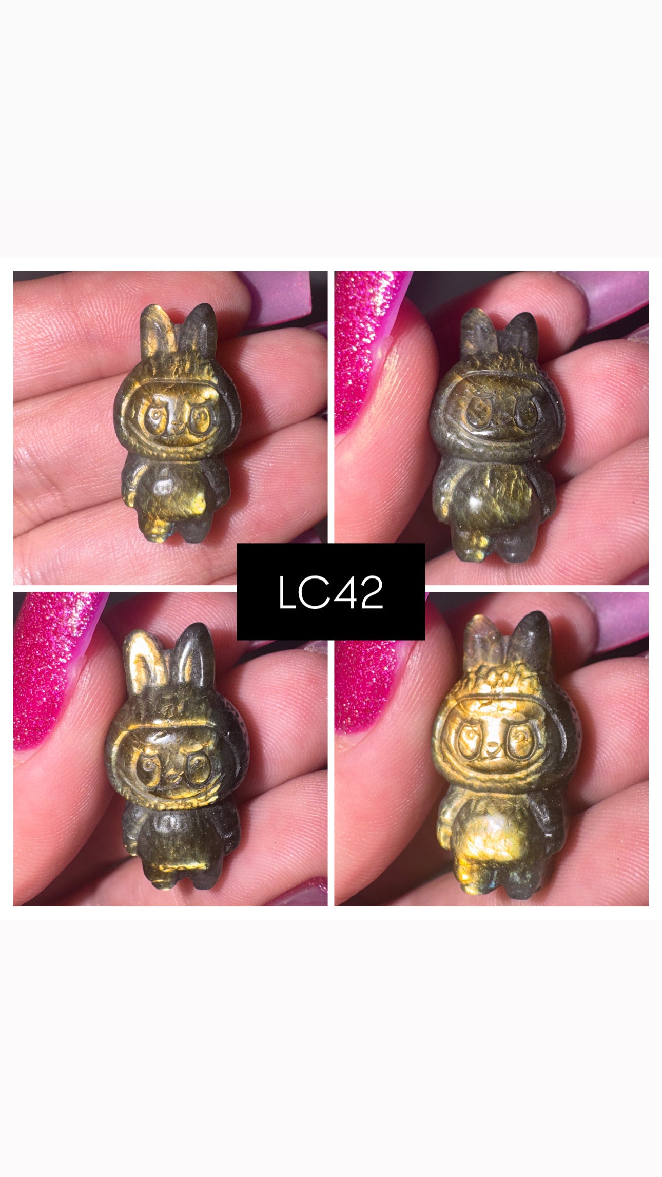 Labradorite Labubu Carving