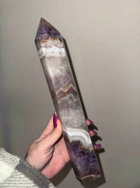 Amethyst Crazy Lace Agate XL Tower