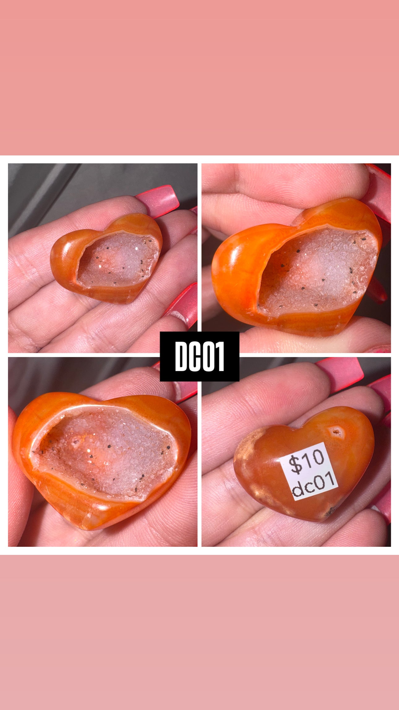 Druzy Carnelian Heart/Palmstone
