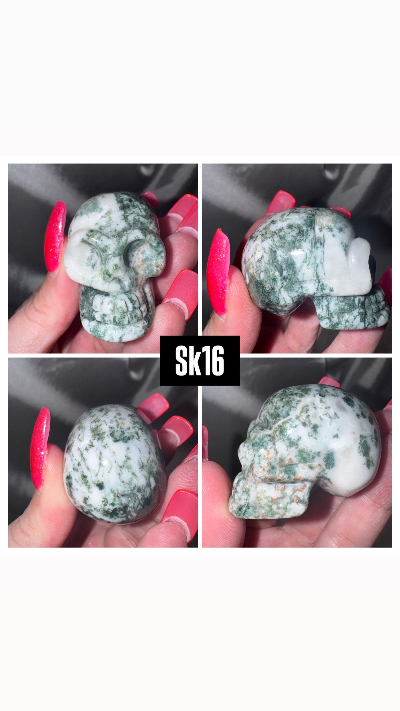 Moss Agate Skull