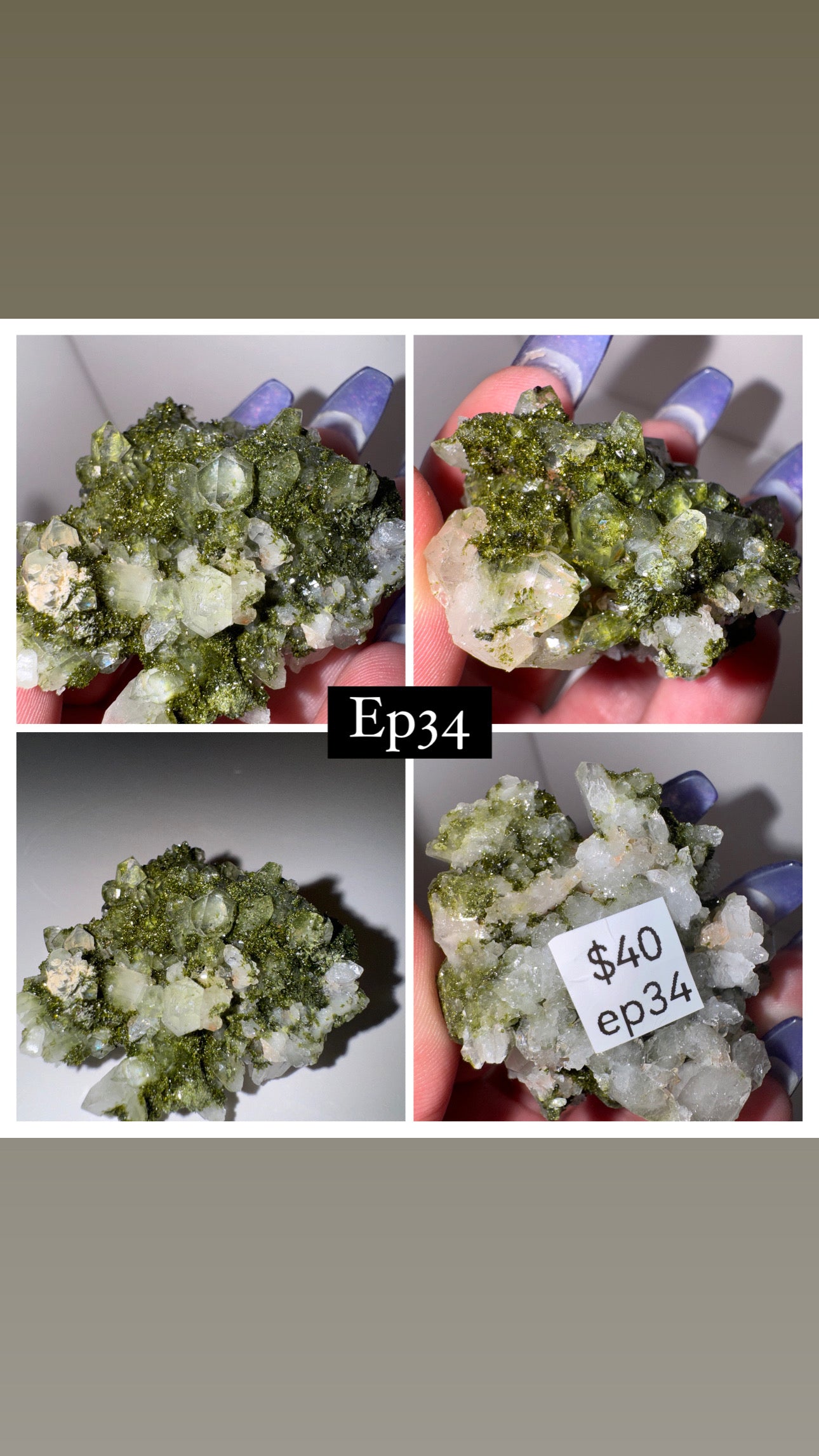 Epidote Quartz Specimen