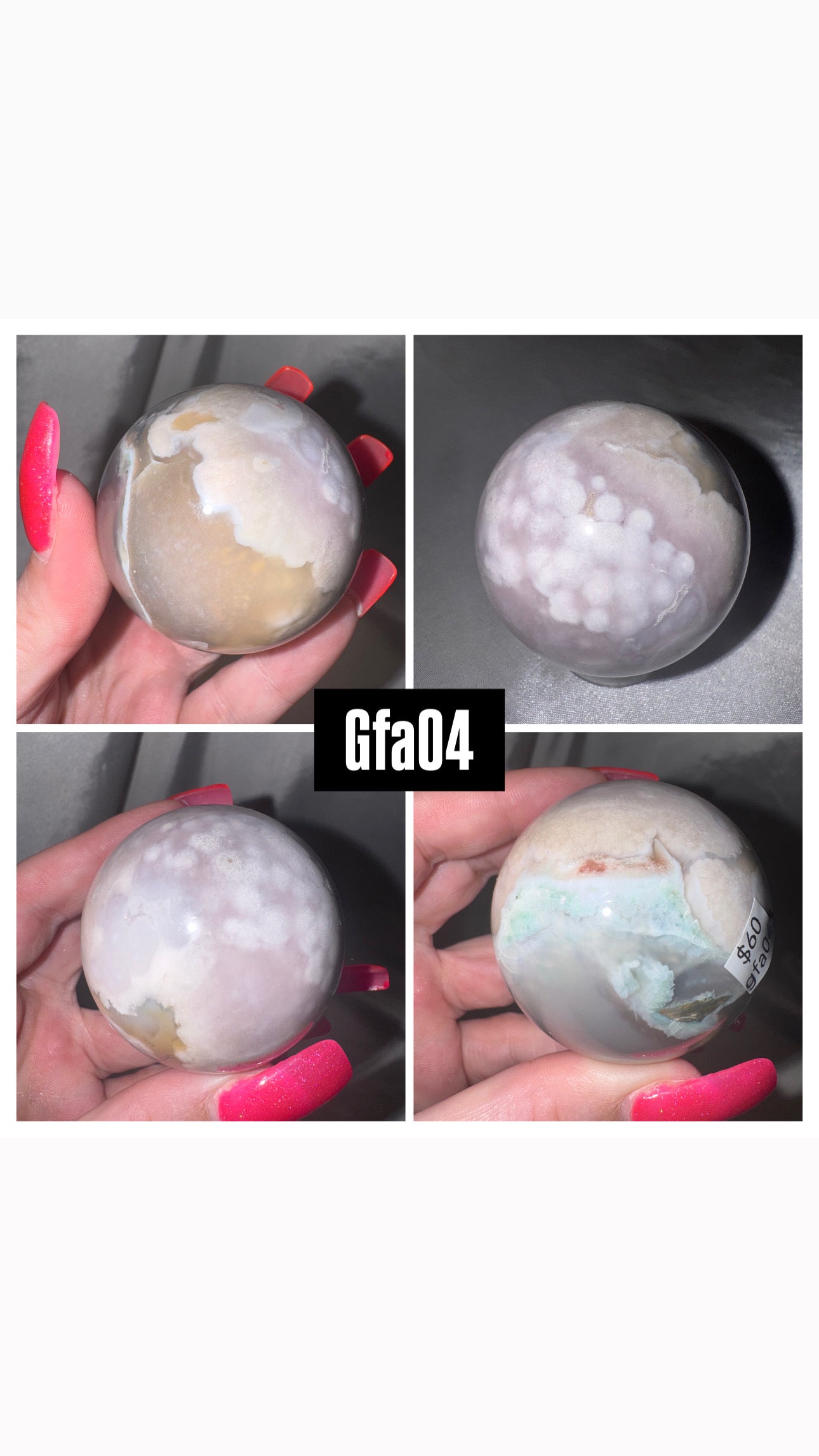 Green Flower Agate Sphere