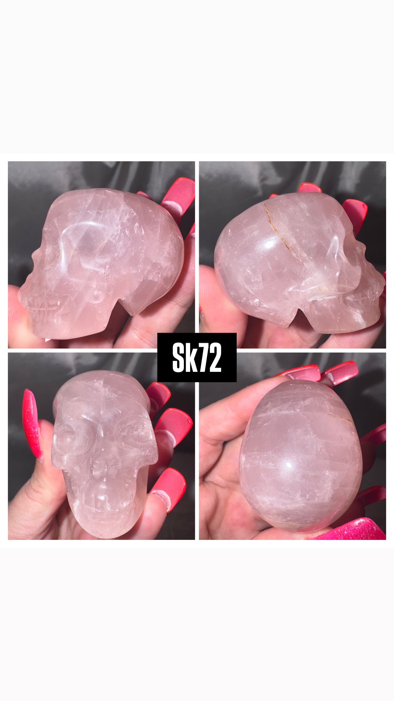 Star Rose Quartz AA Skull
