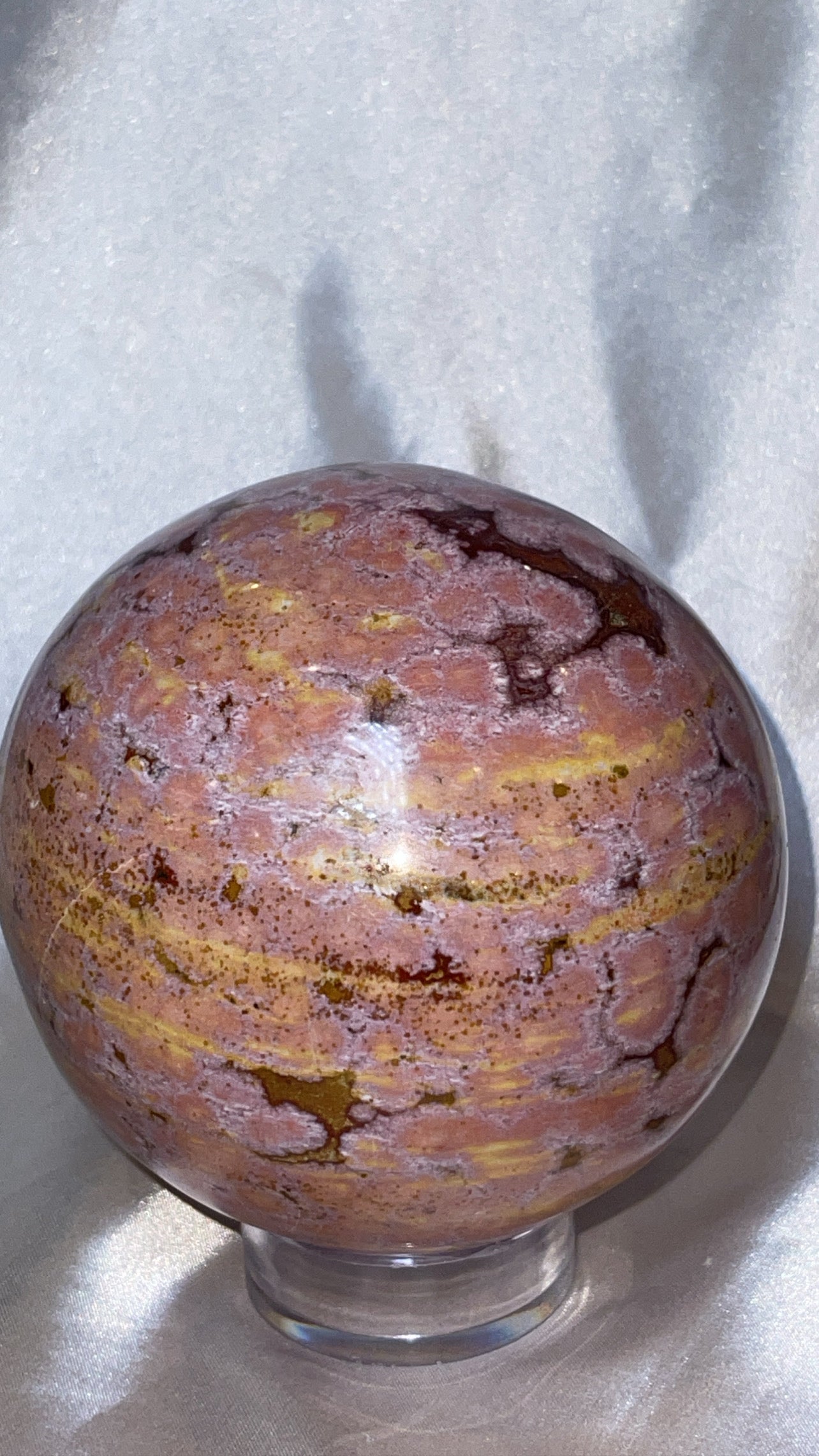 Pink Ocean Jasper AAA XXL Sphere (98mm)