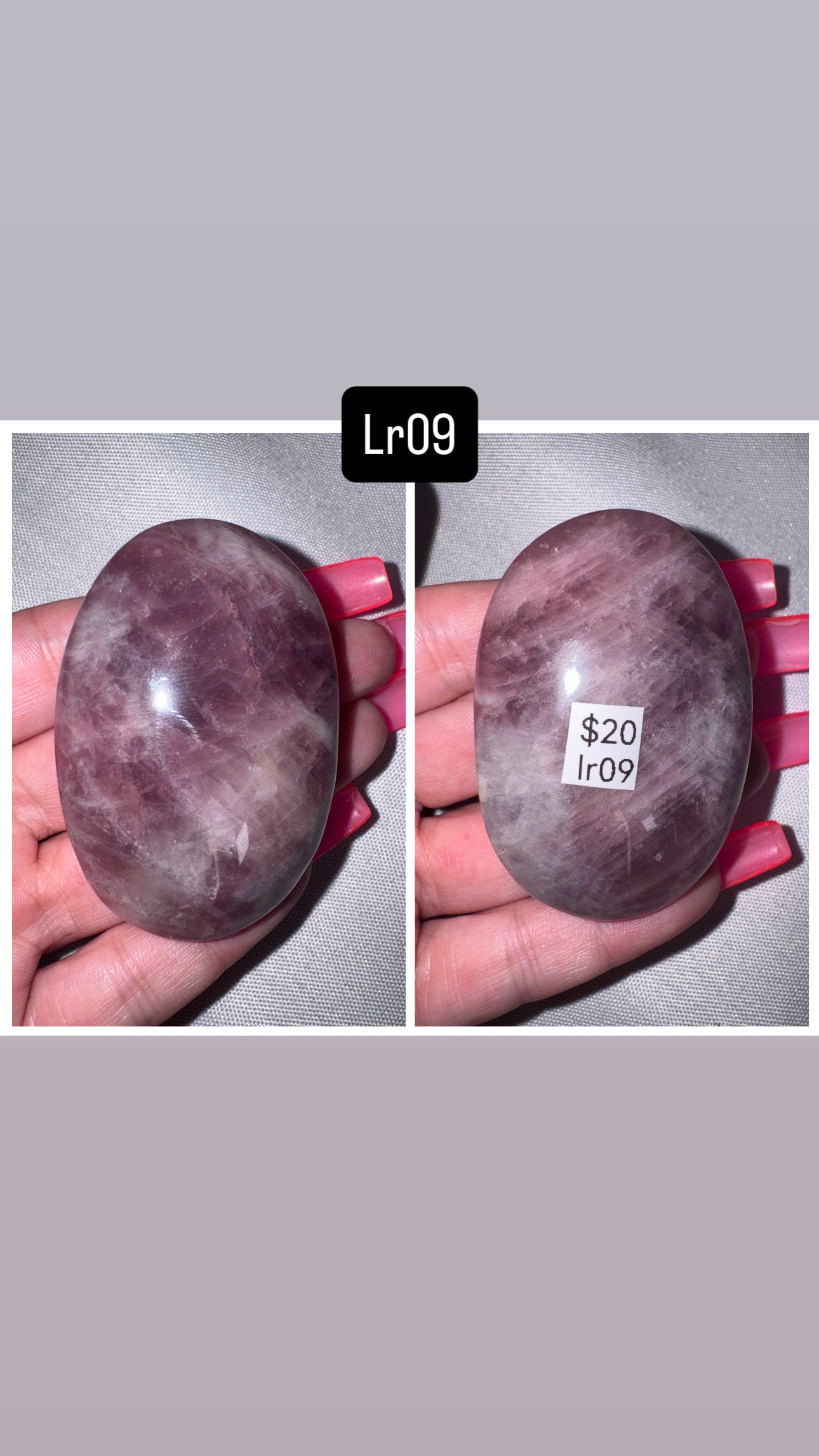 Lavender Rose Quartz Palmstone