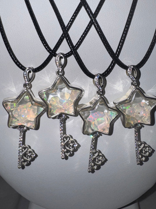 Opal Star Key Pendant