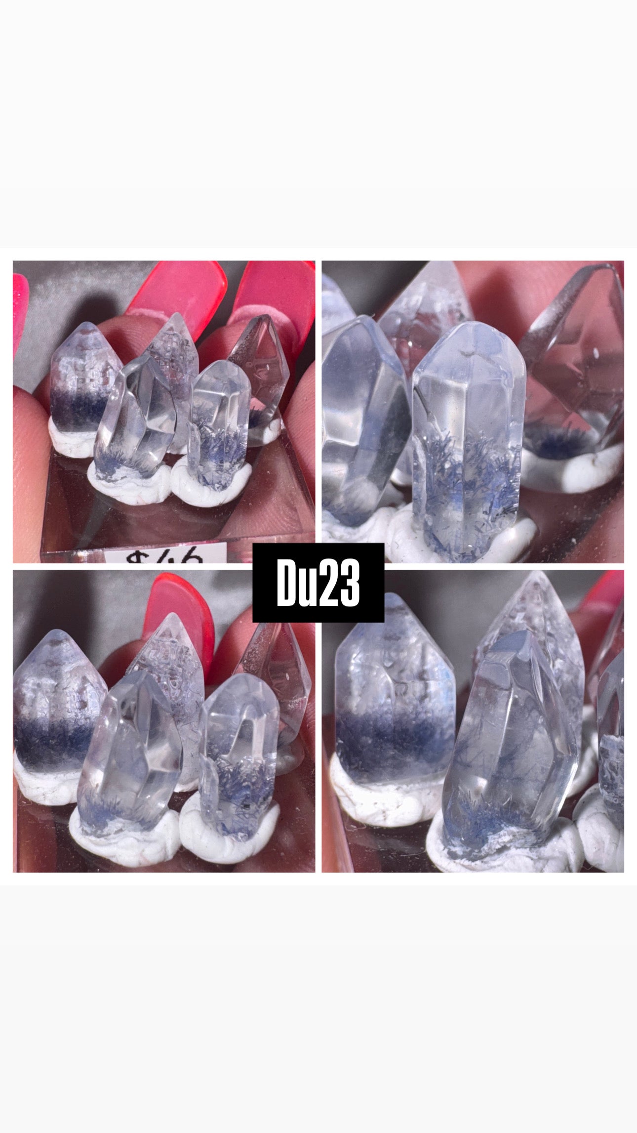 Dumortierite Quartz Rare Point Set