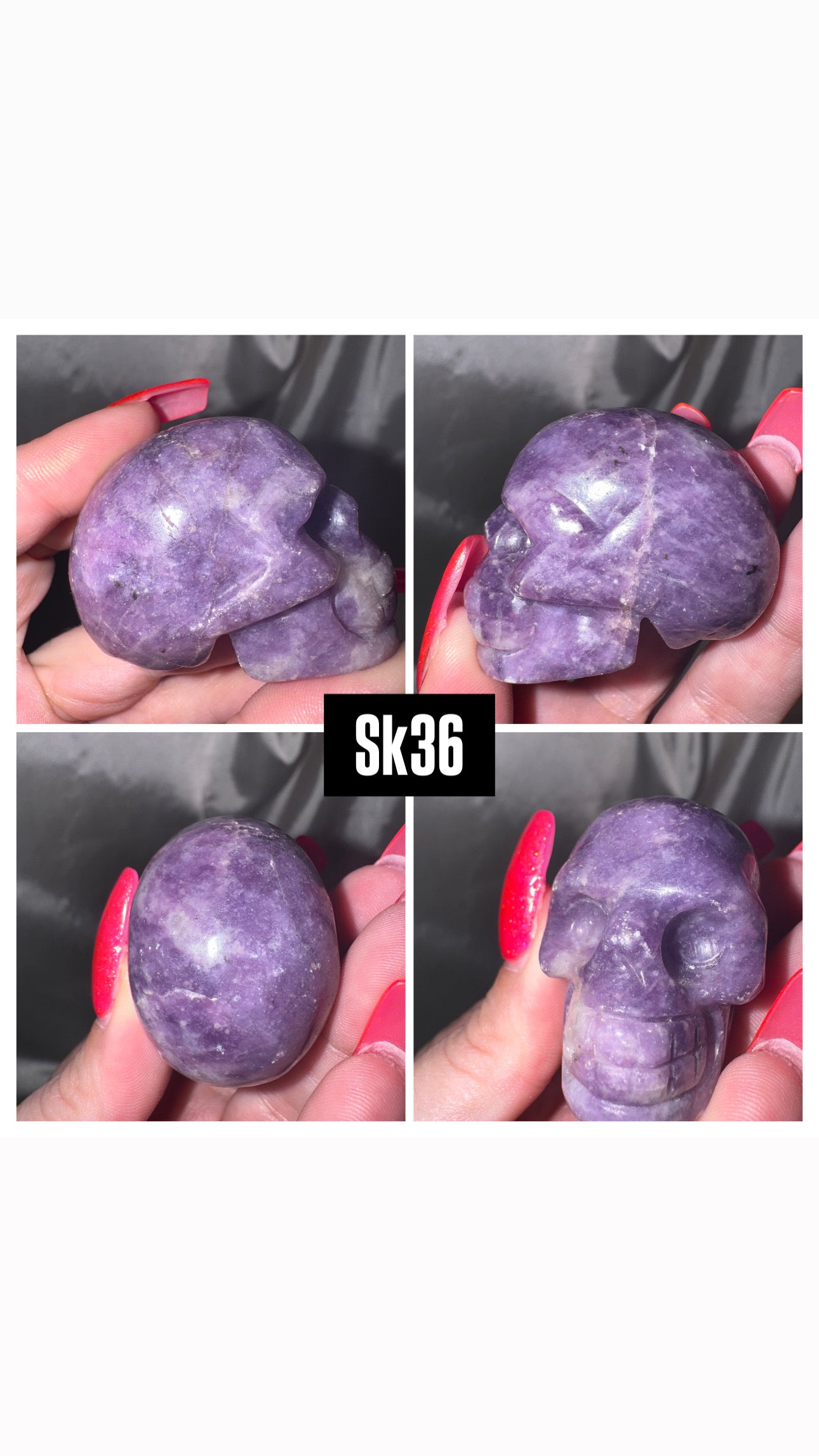 Lepidolite Skull