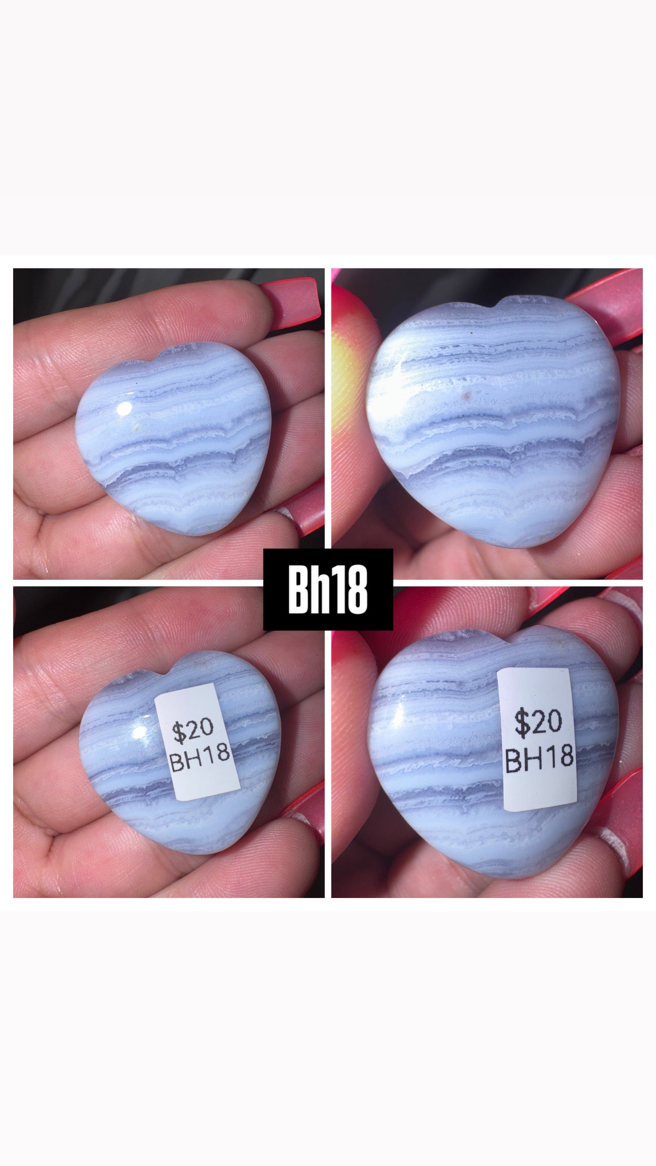 Blue Lace Agate AAA Heart