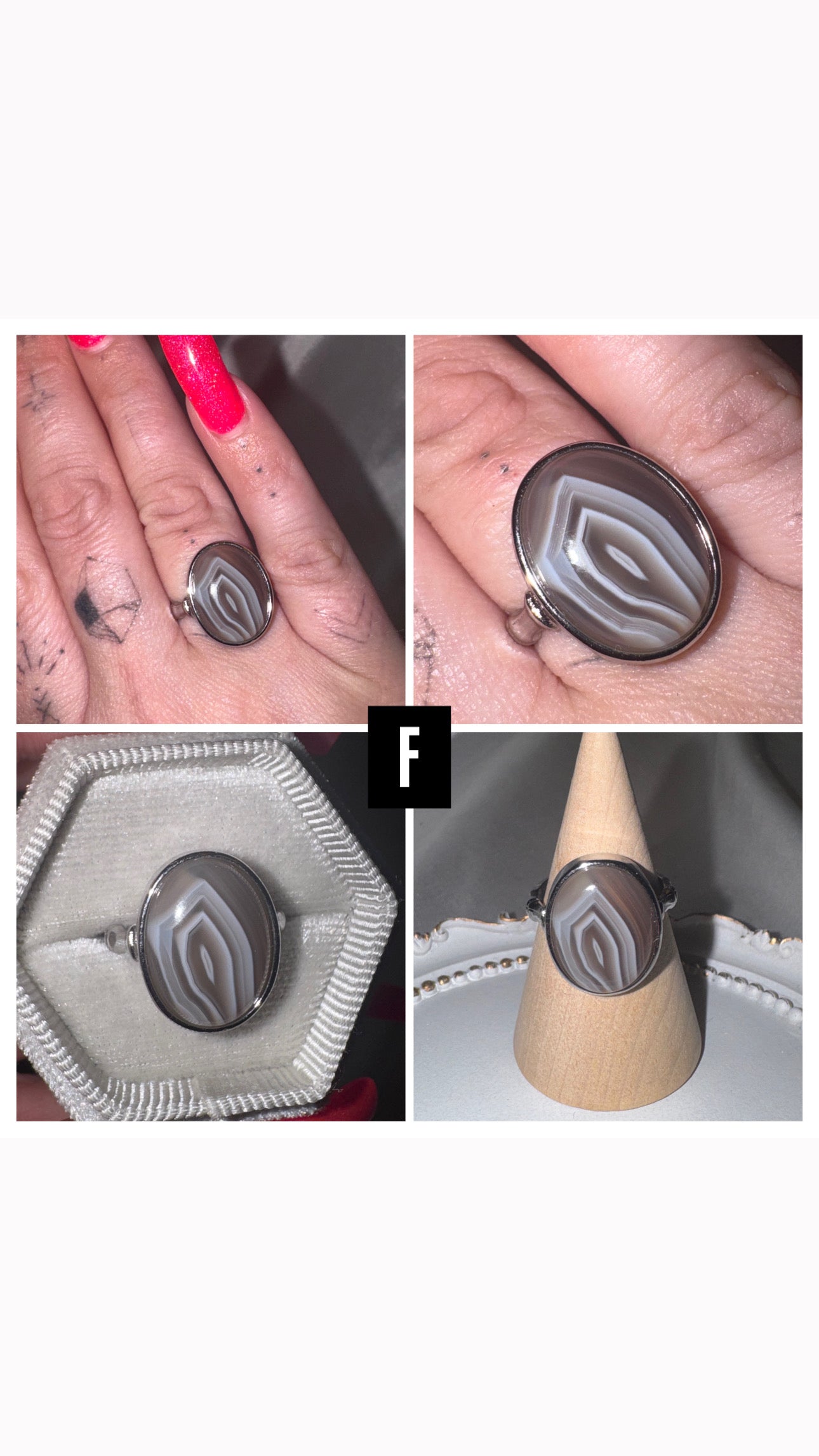 Botswana Agate AAA Adjustable Ring