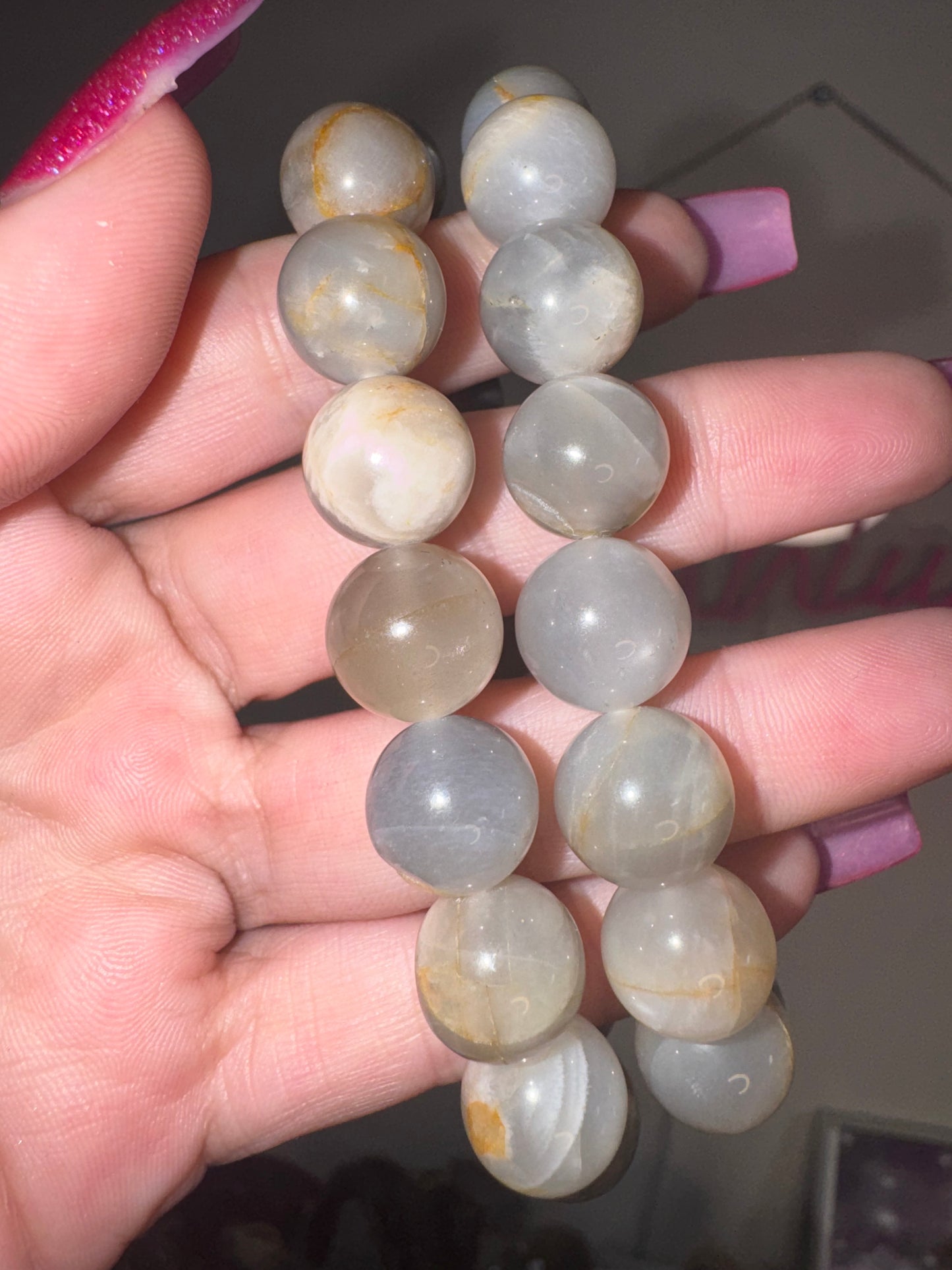 Grey Moonstone AA Bracelet (12mm)