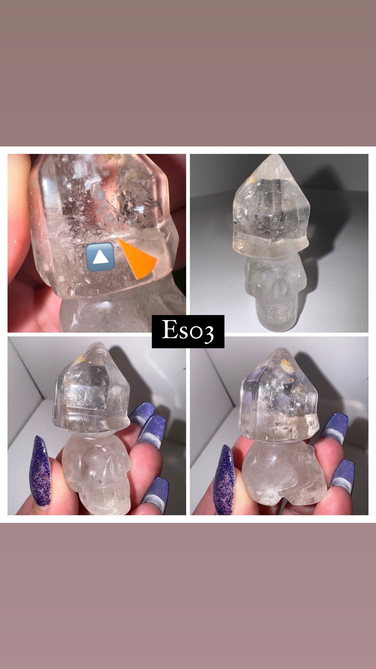 Rare Enhydro Included Quartz Master Carved Skull