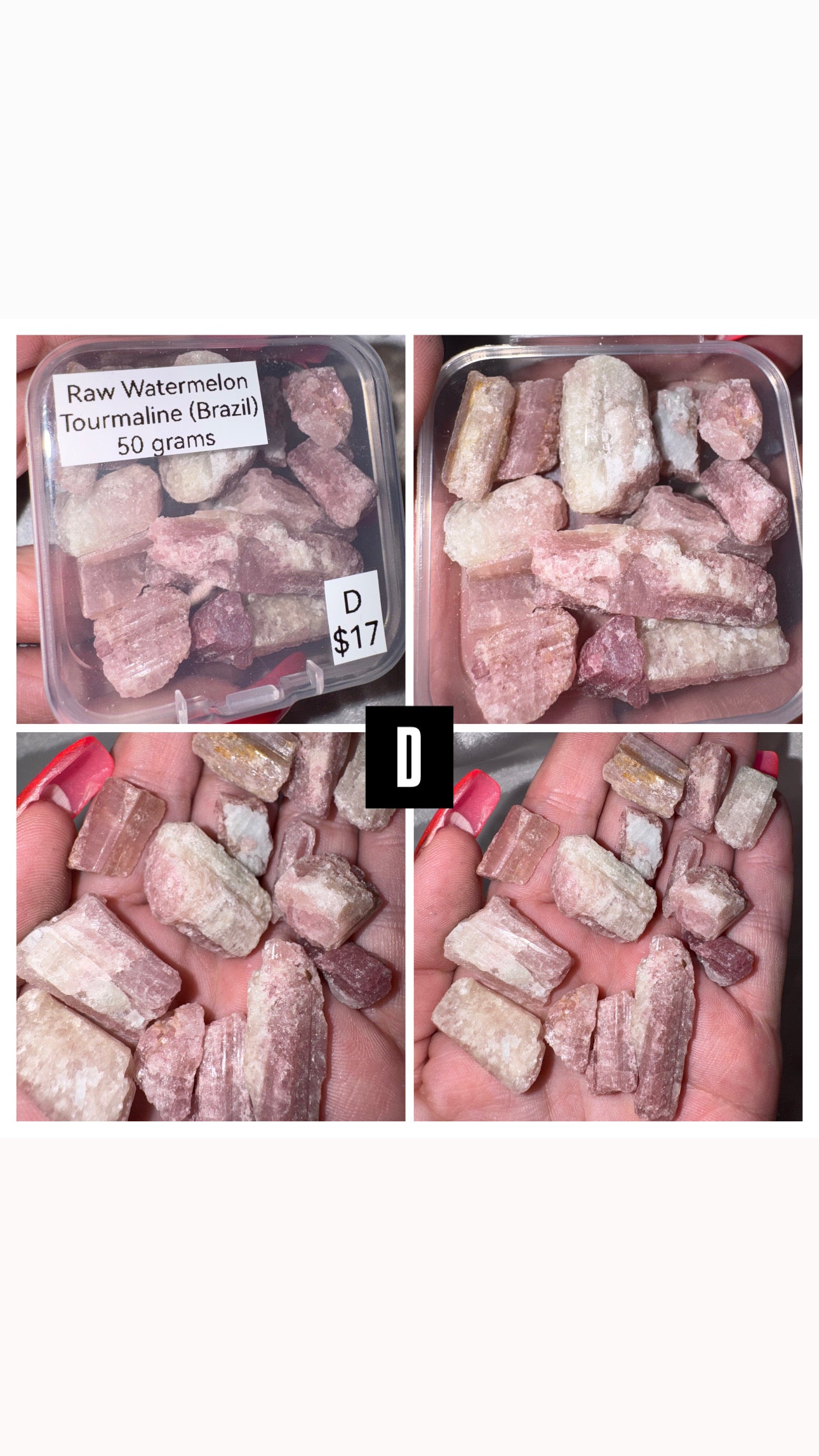 Watermelon Tourmaline Raw Bundle Box