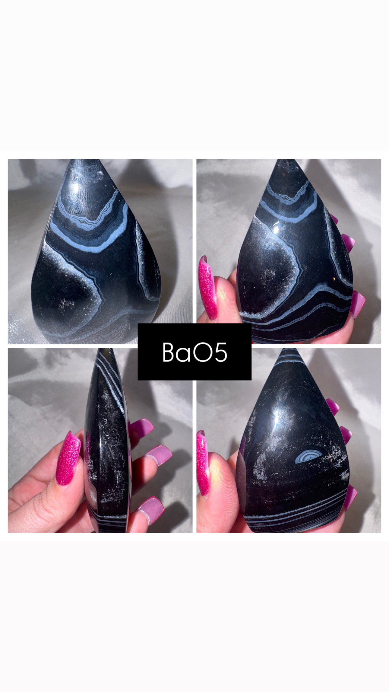 Black Banded Agate Flame