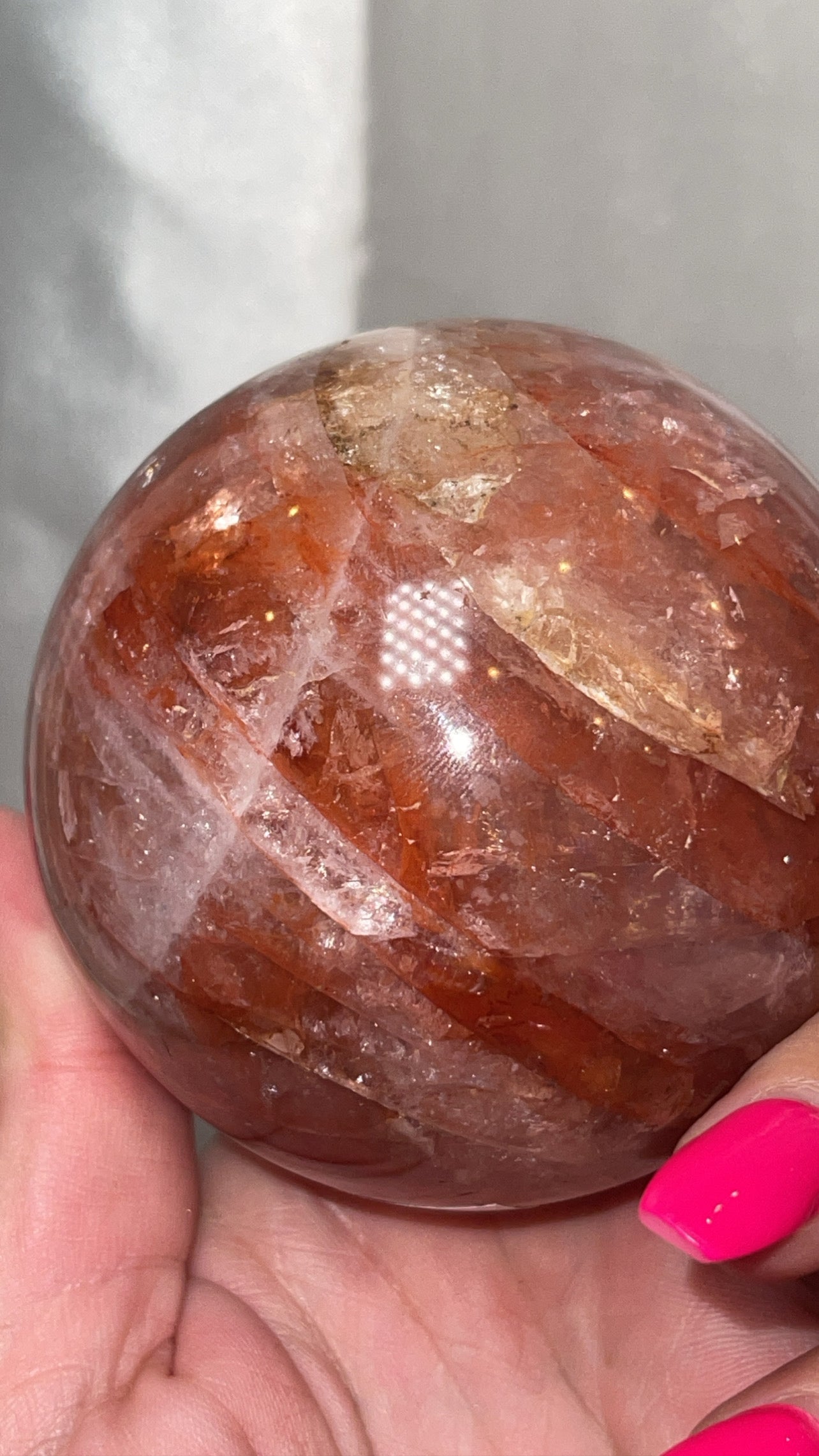 Hematoid Star Rose Quartz Large Sphere (75mm)
