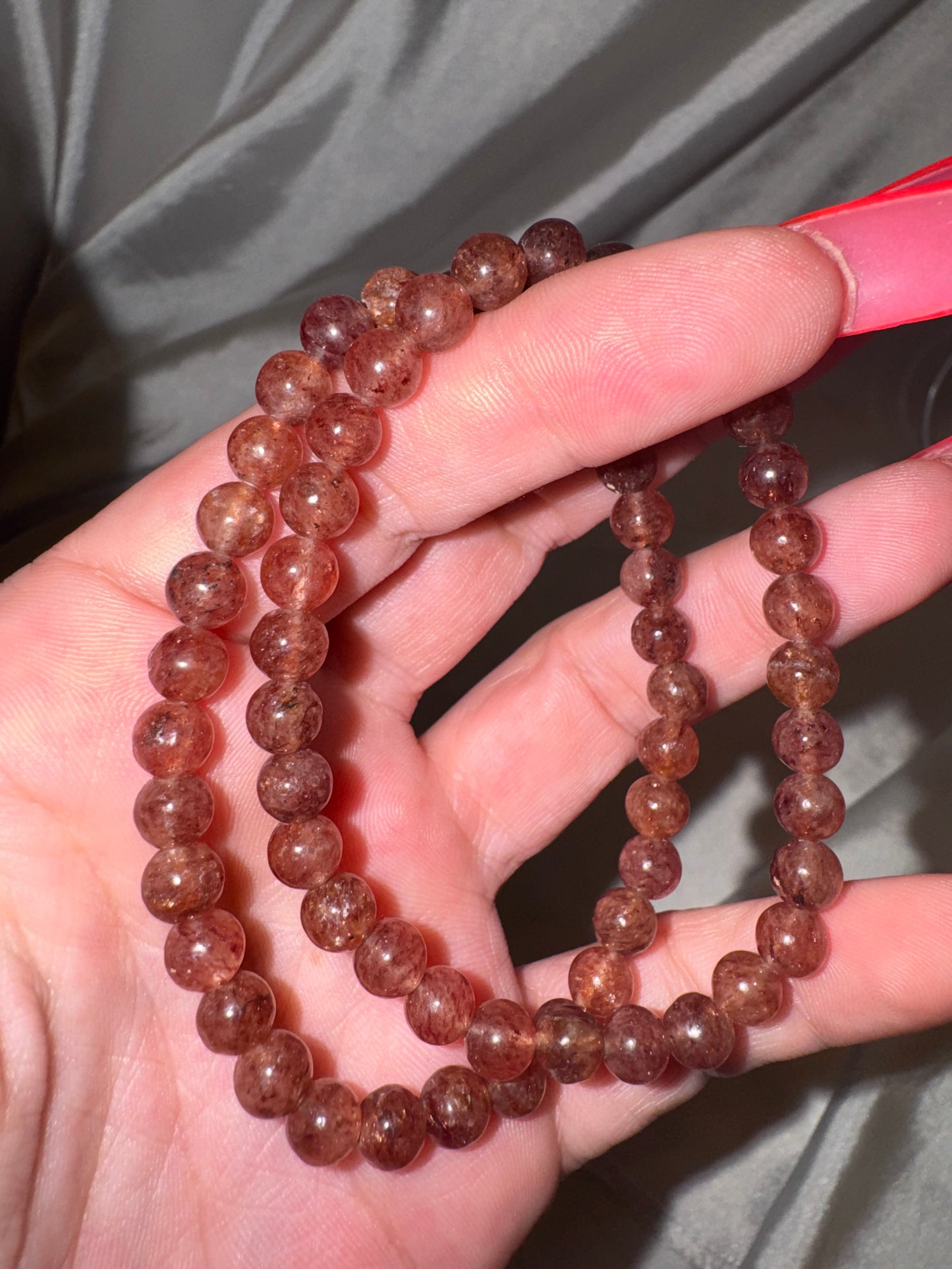 Strawberry Quartz AAA 6mm Bracelet