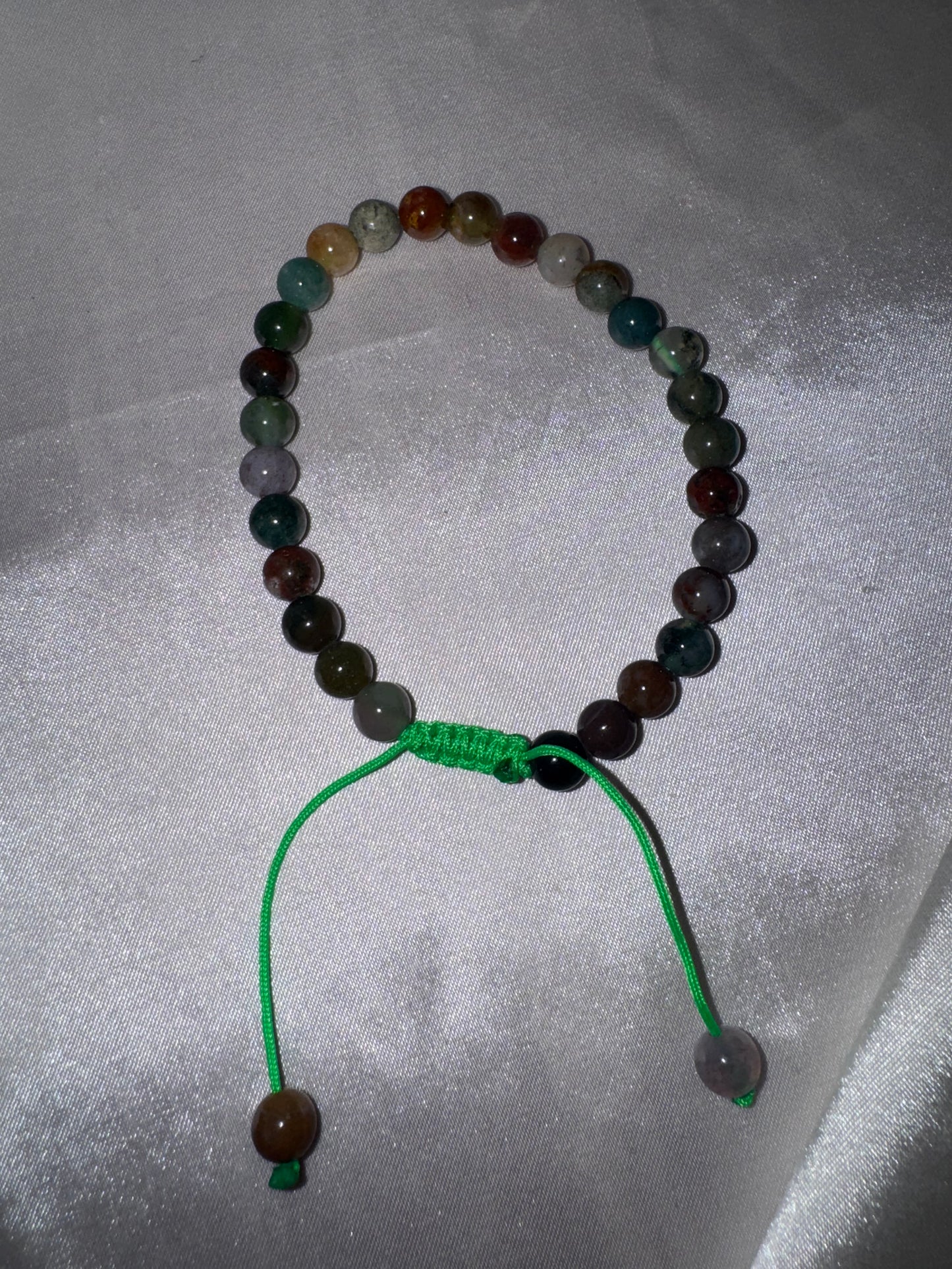 Colorful Moss Agate 6mm Adjustable Bracelet