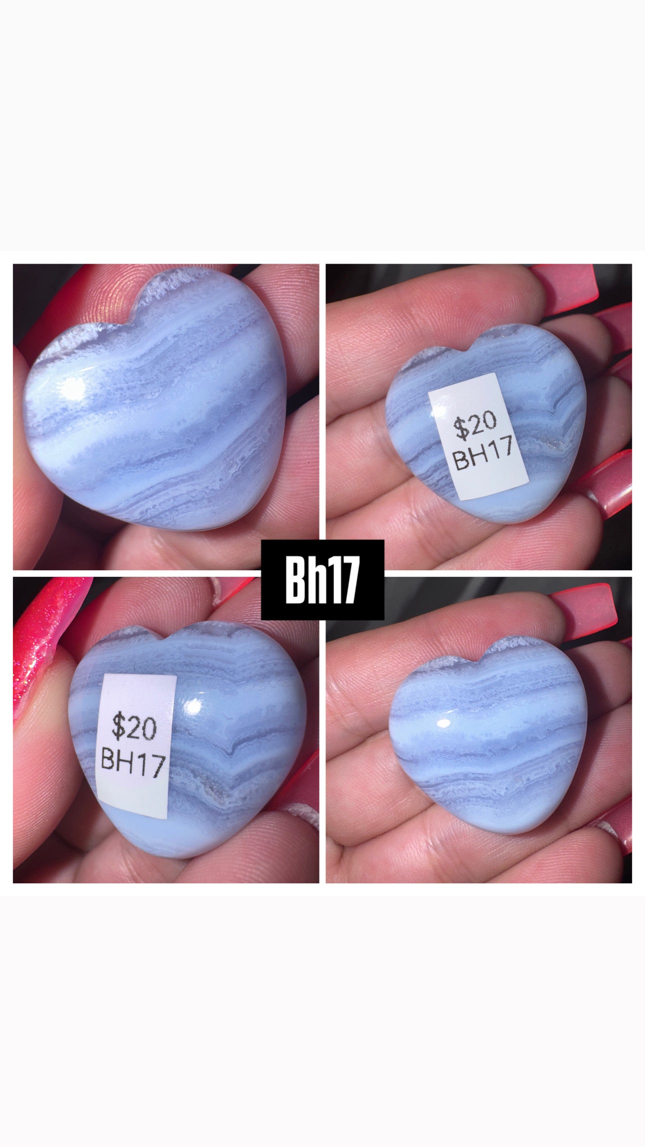 Blue Lace Agate AAA Heart