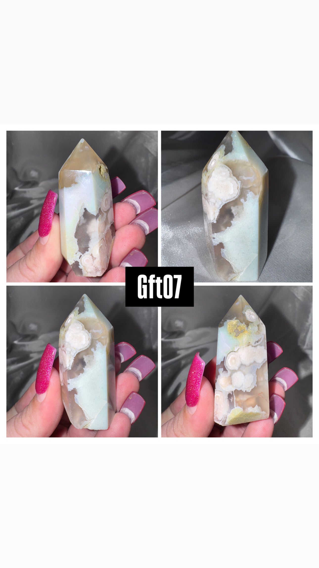 Green Flower Agate Tower