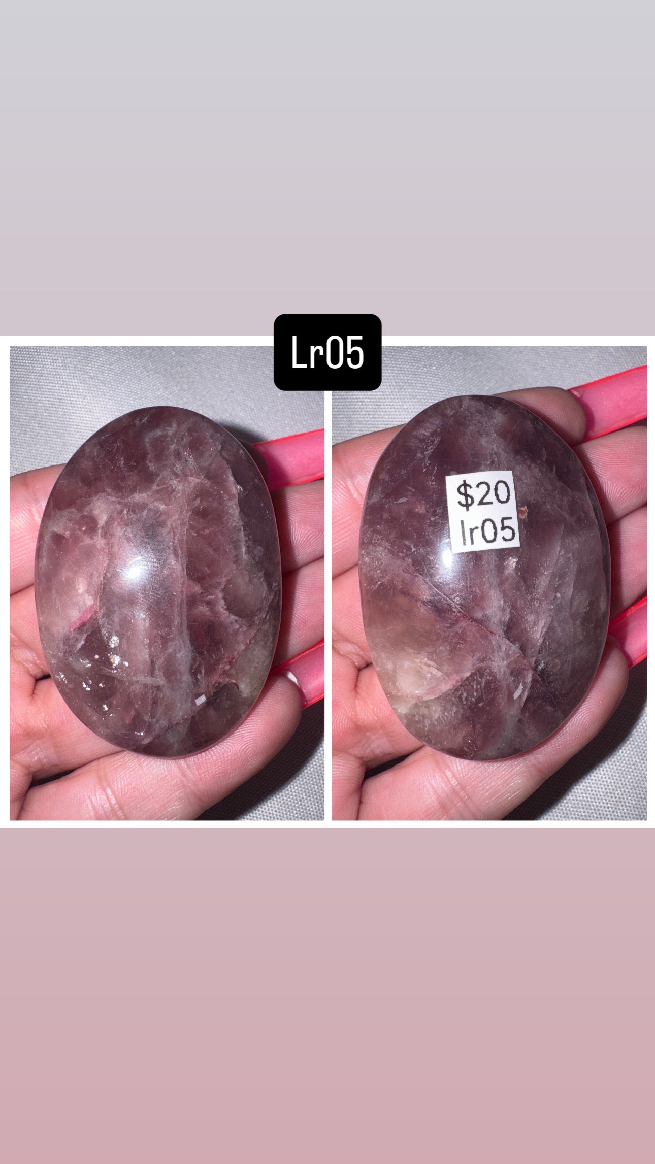 Lavender Rose Quartz Palmstone