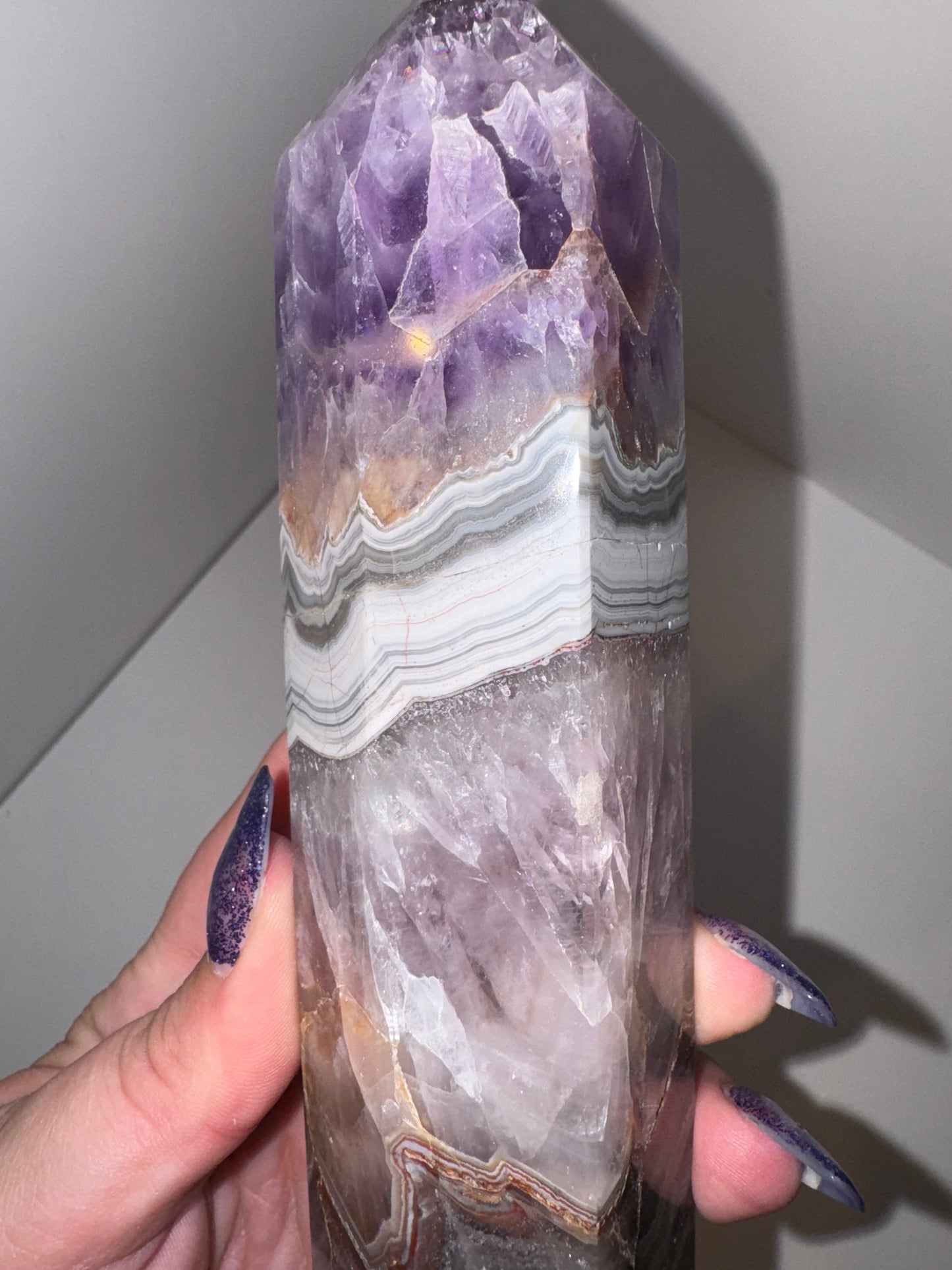 Amethyst Crazy Lace Agate Large Tower