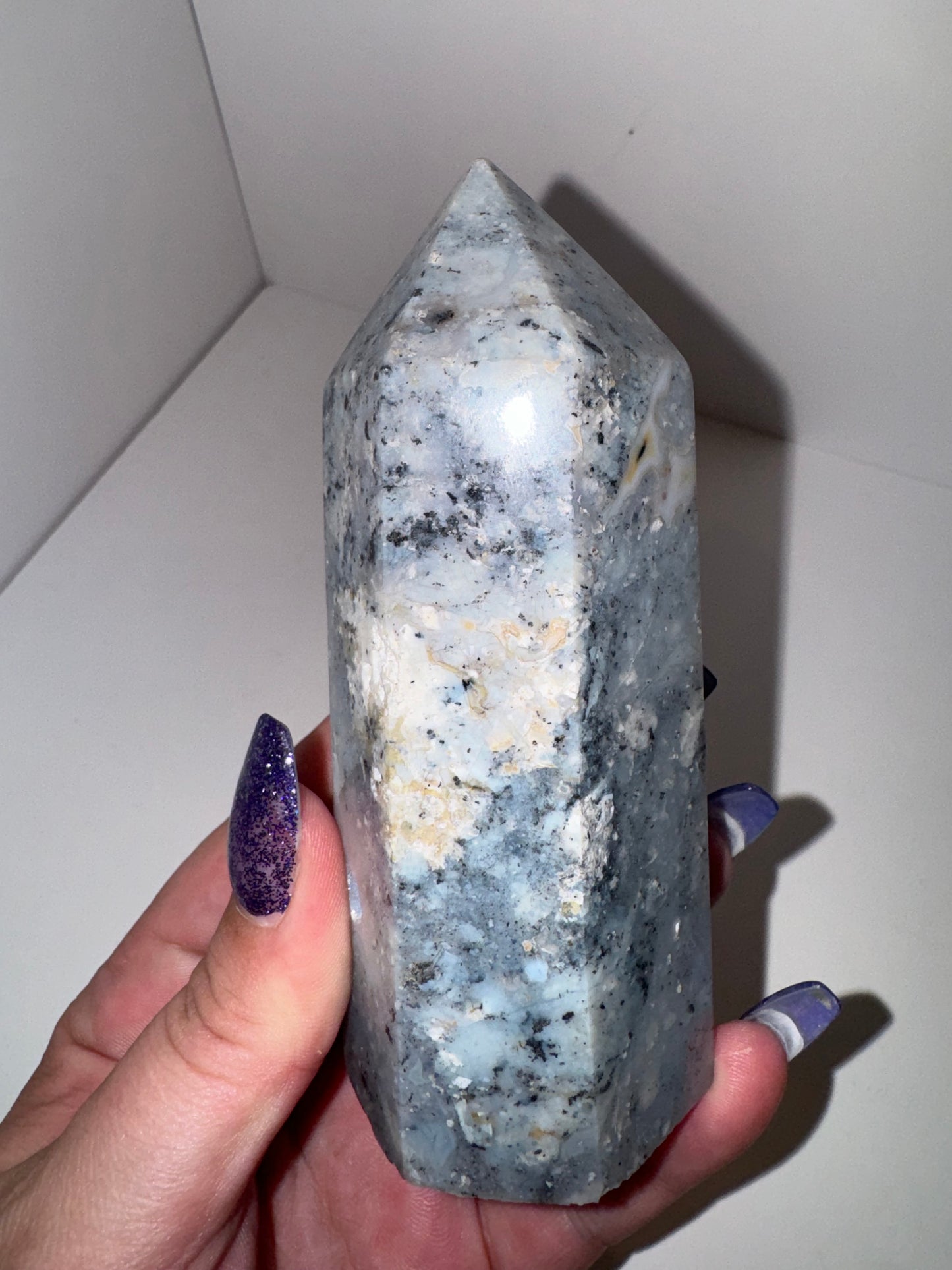 Dendritic Blue Opal Large Tower