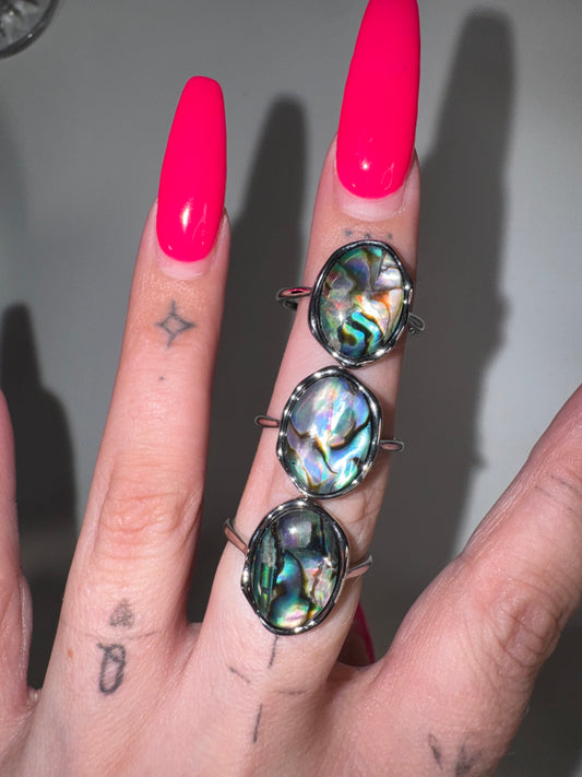 Abalone Shell Adjustable Ring