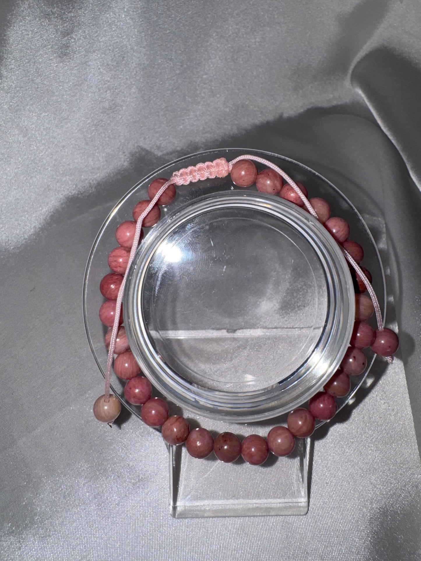 Rhodonite 6mm Adjustable Bracelet