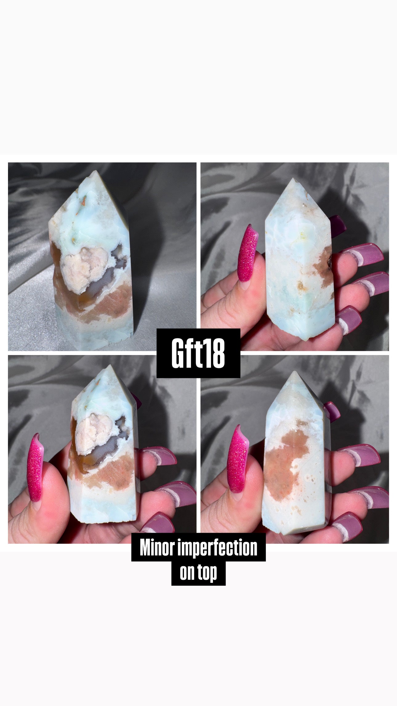 Green Flower Agate Tower