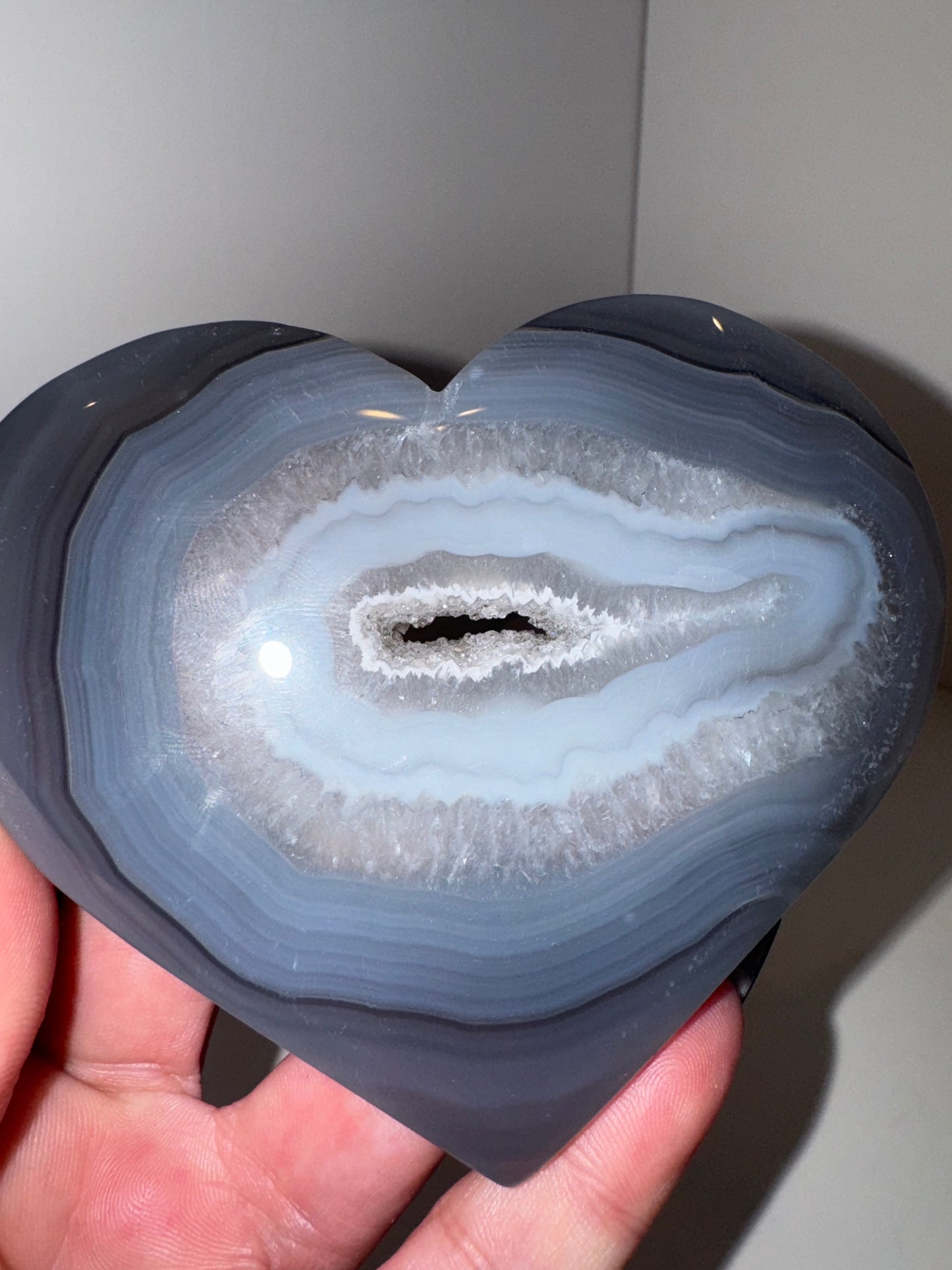 Druzy Agate Large Heart on Stand