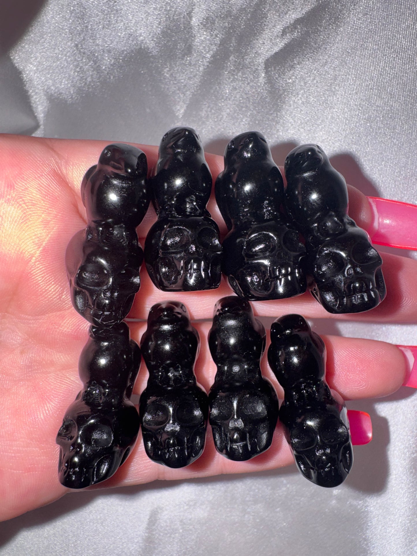 Obsidian Raven/Crow Skull Carving