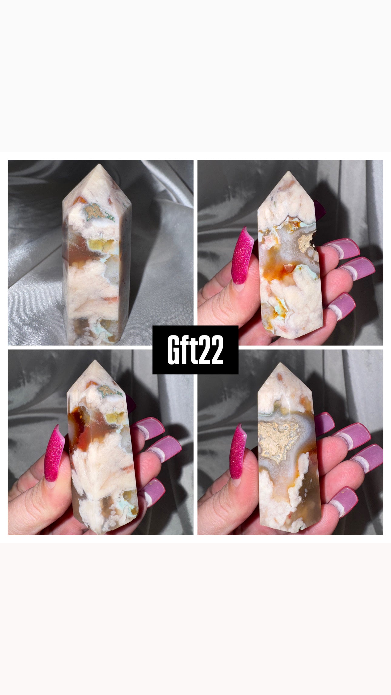 Green Flower Agate Tower