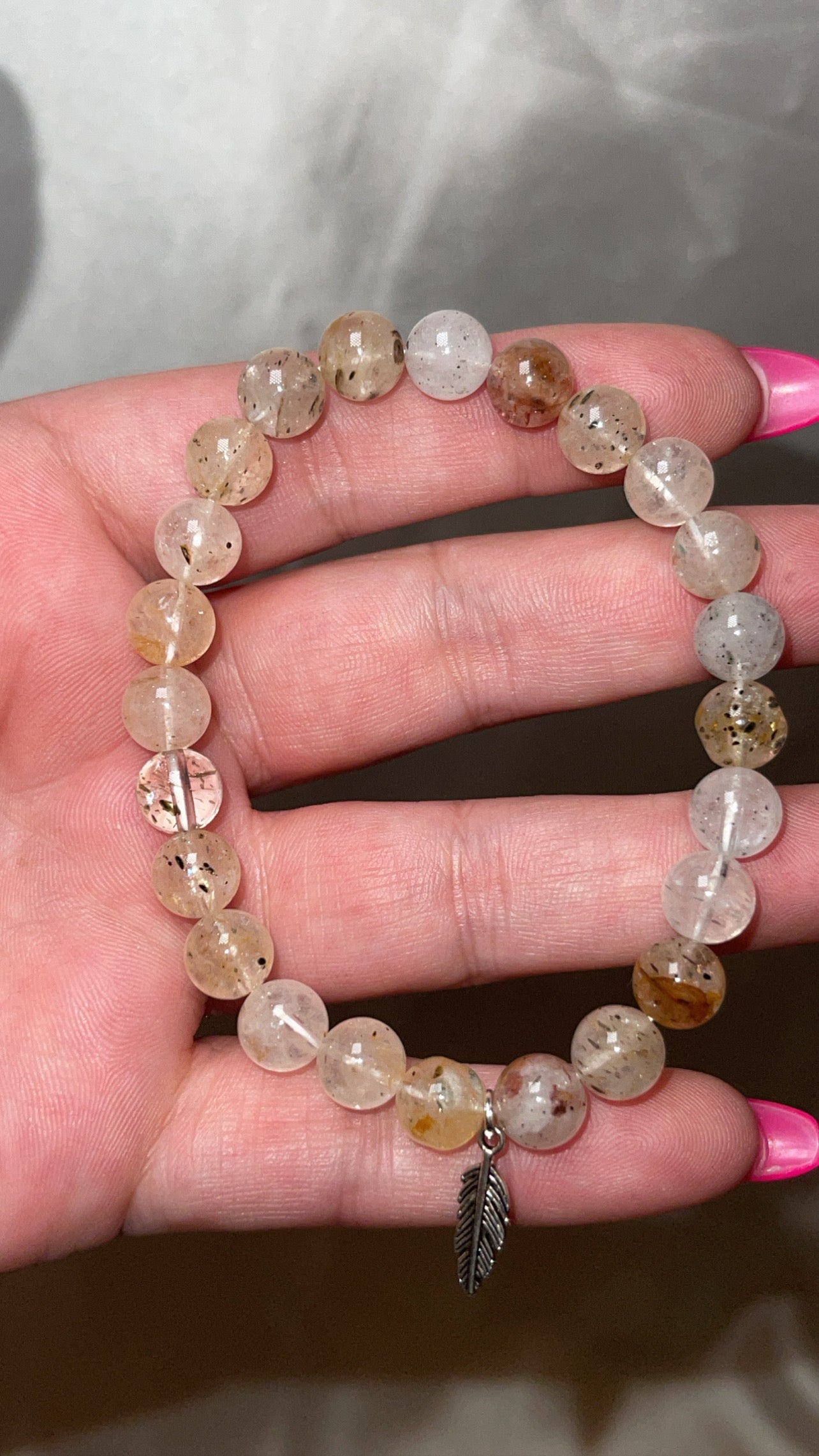 Biotite Mica Included Quartz 8mm Bracelet