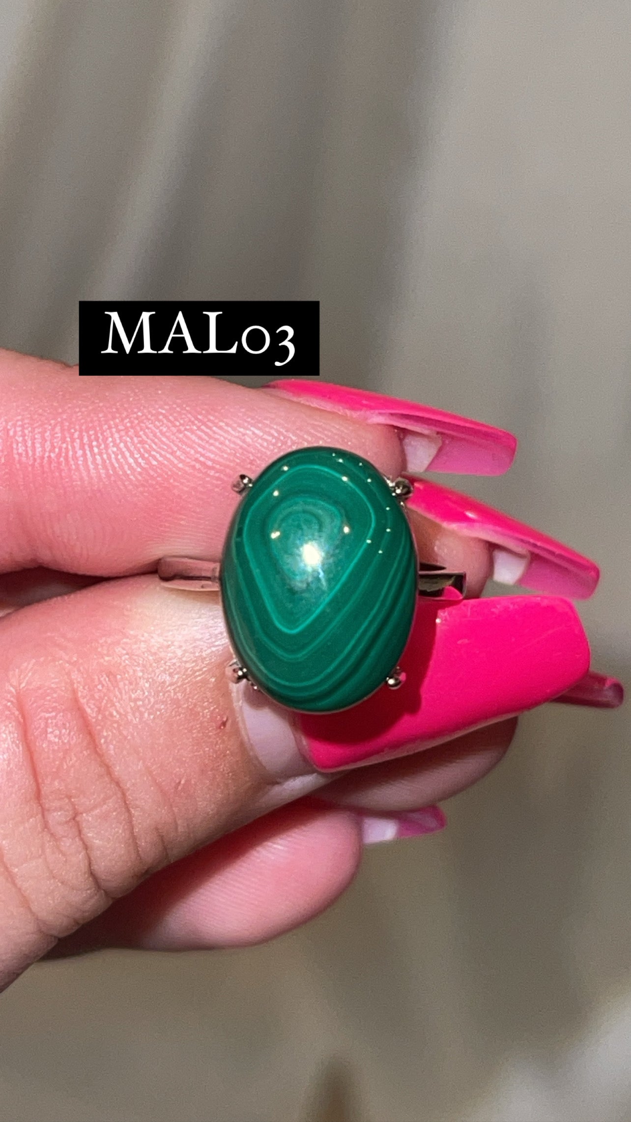 Malachite AAA Adjustable Ring (Choose Your Own)