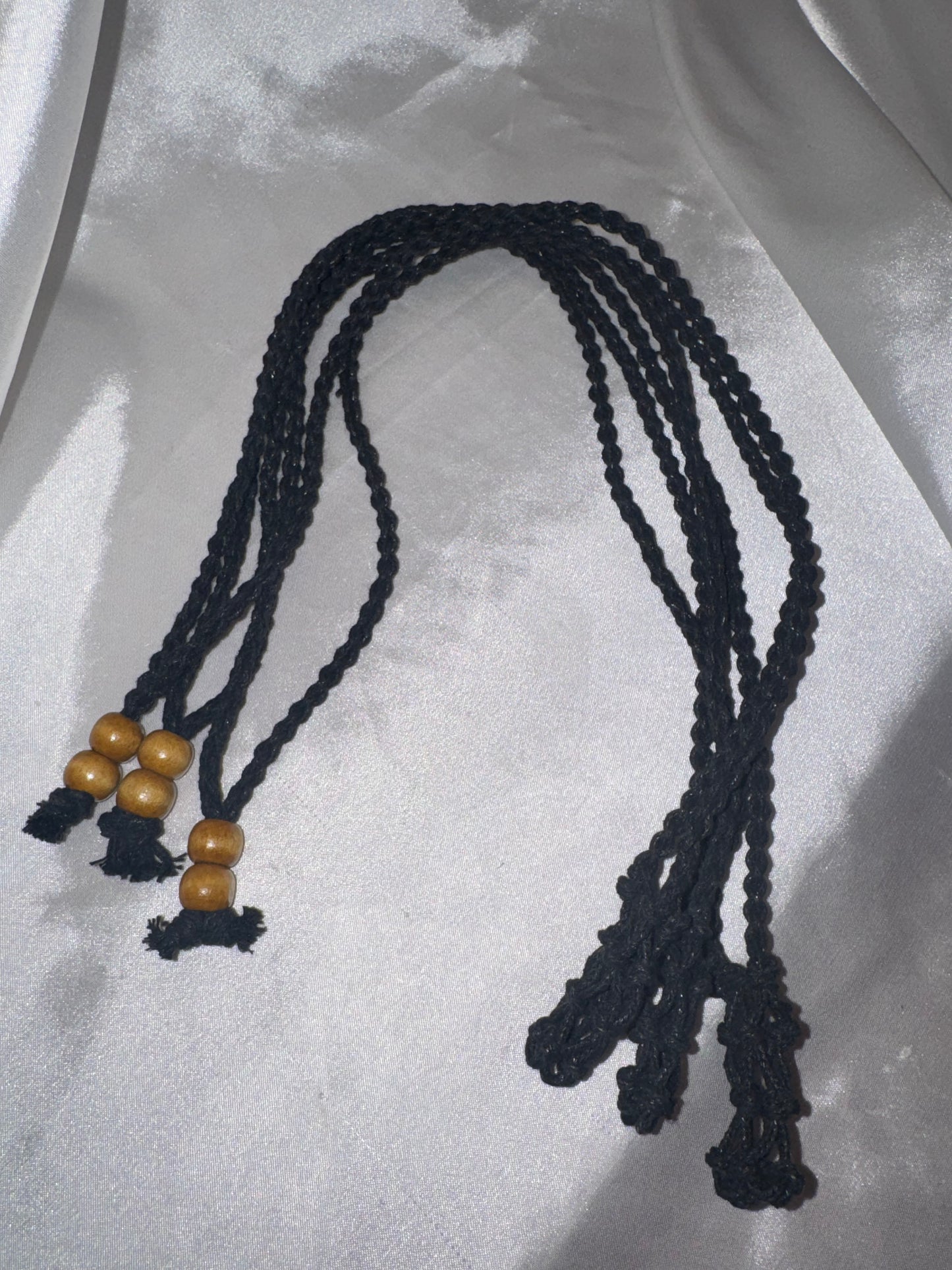 Black Cord Tumble Cage Necklace
