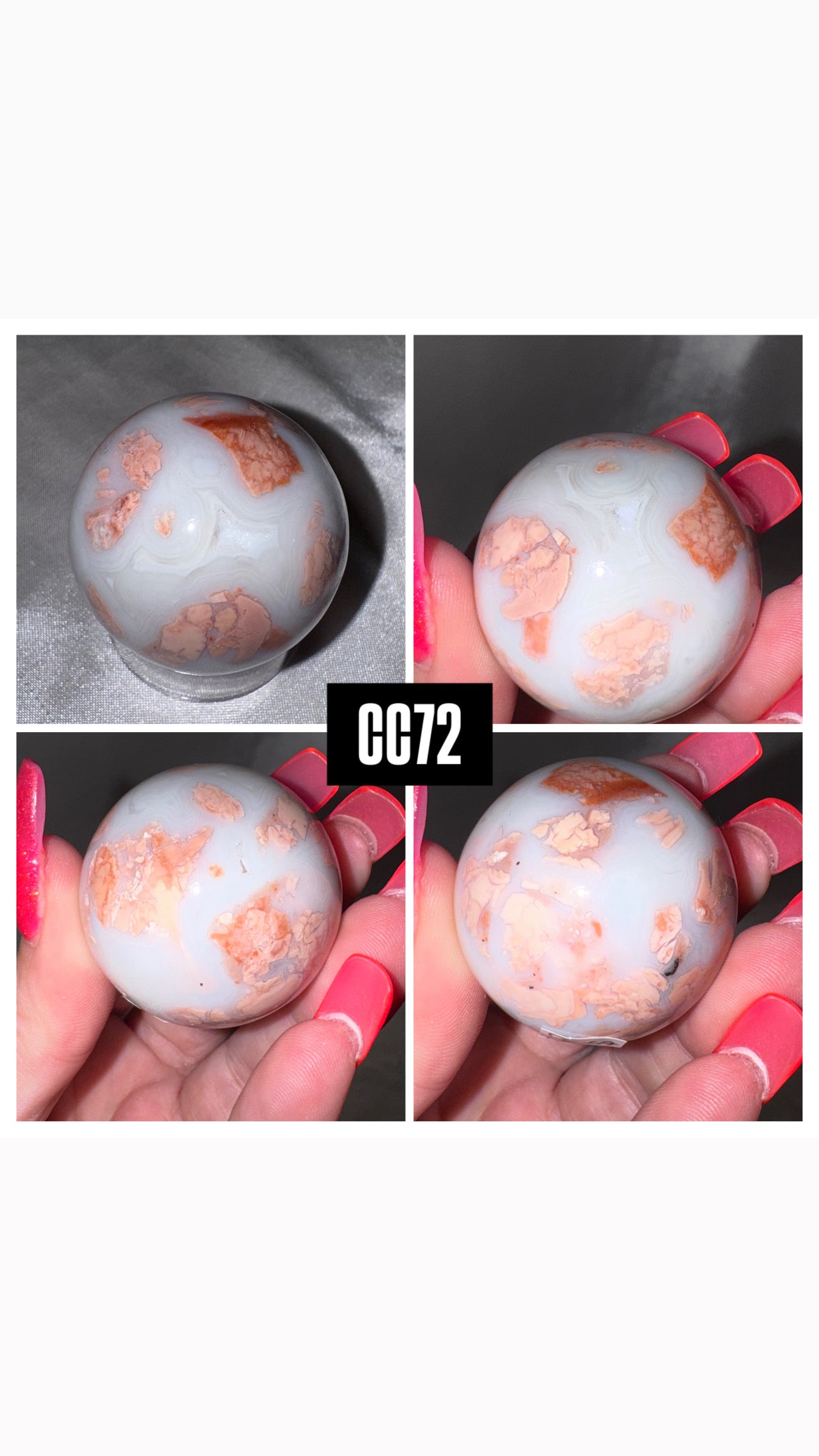 Pink “Cotton Candy” Agate Sphere
