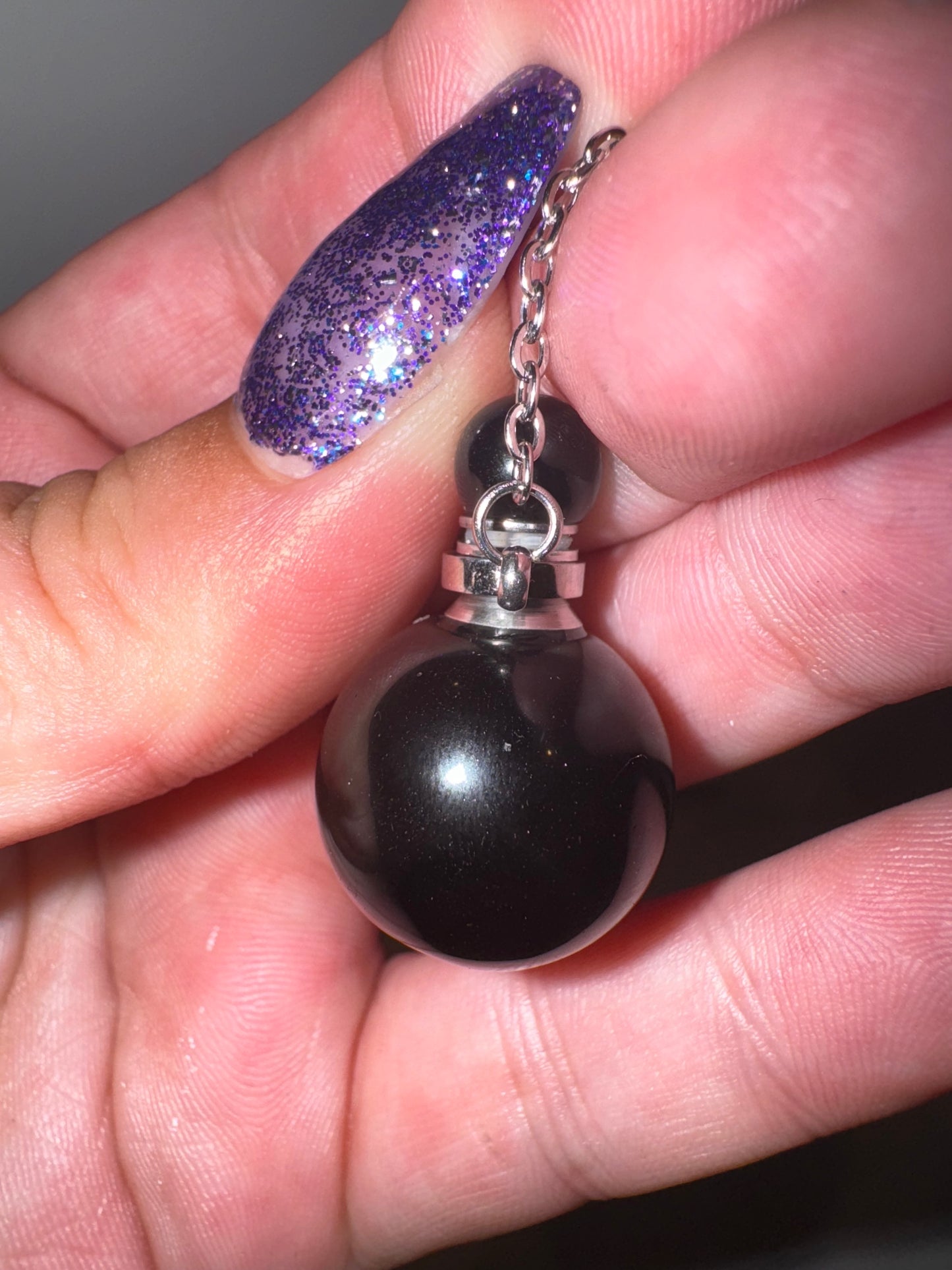 Rainbow Obsidian Bottle Necklace