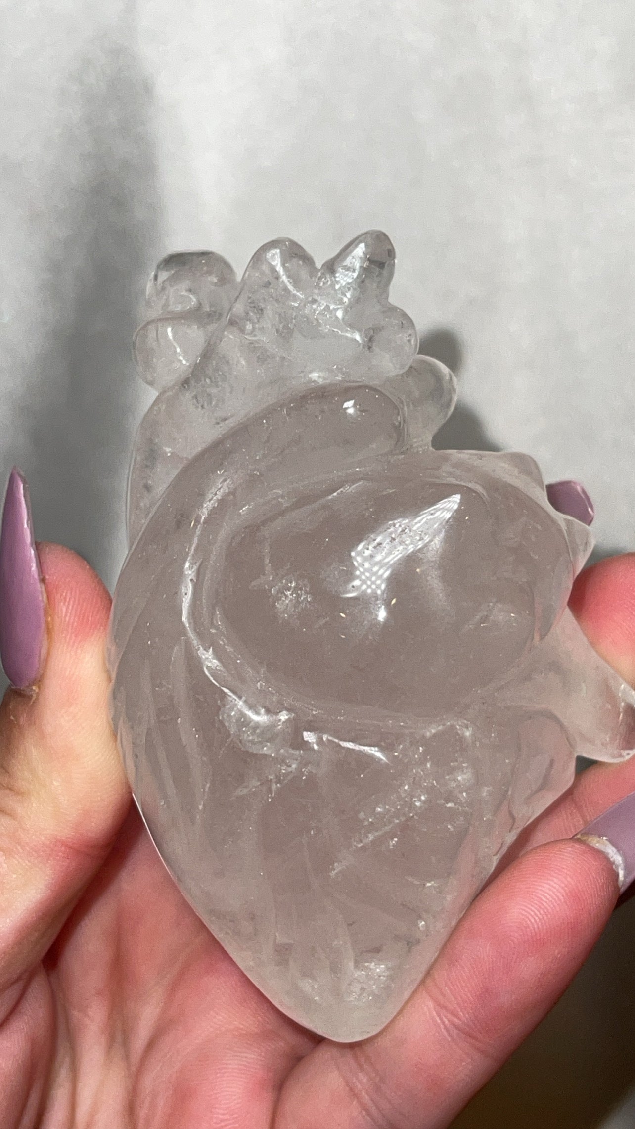Clear Quartz Large Anatomical Heart