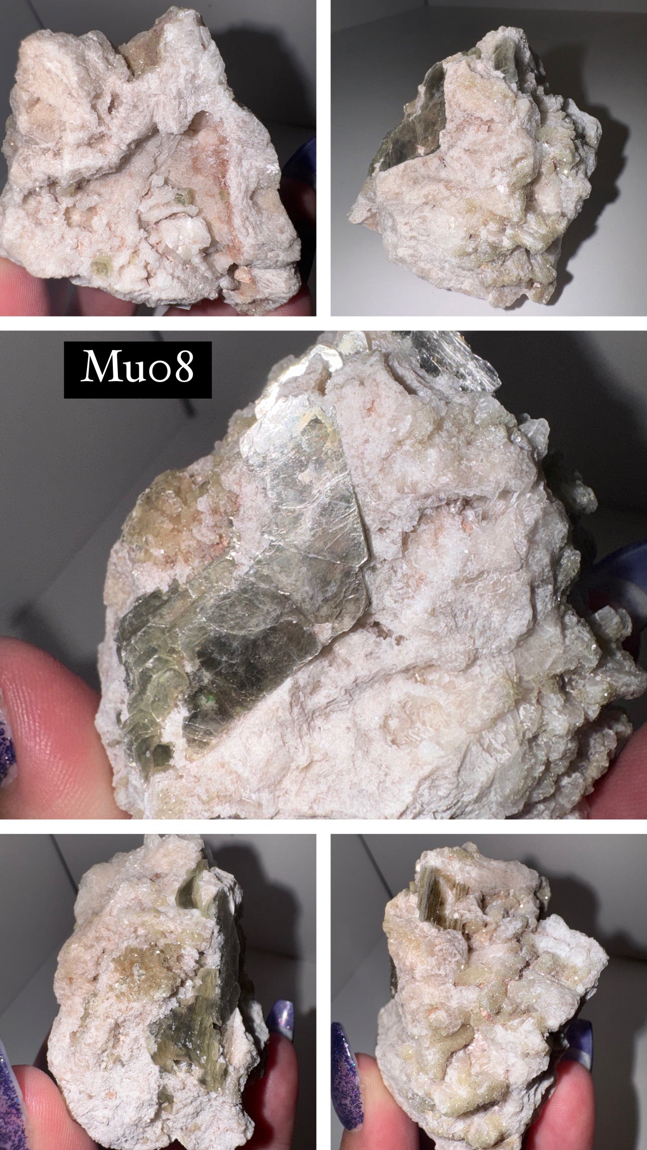 Muscovite Mica on Albite with Druzy Calcite Specimen