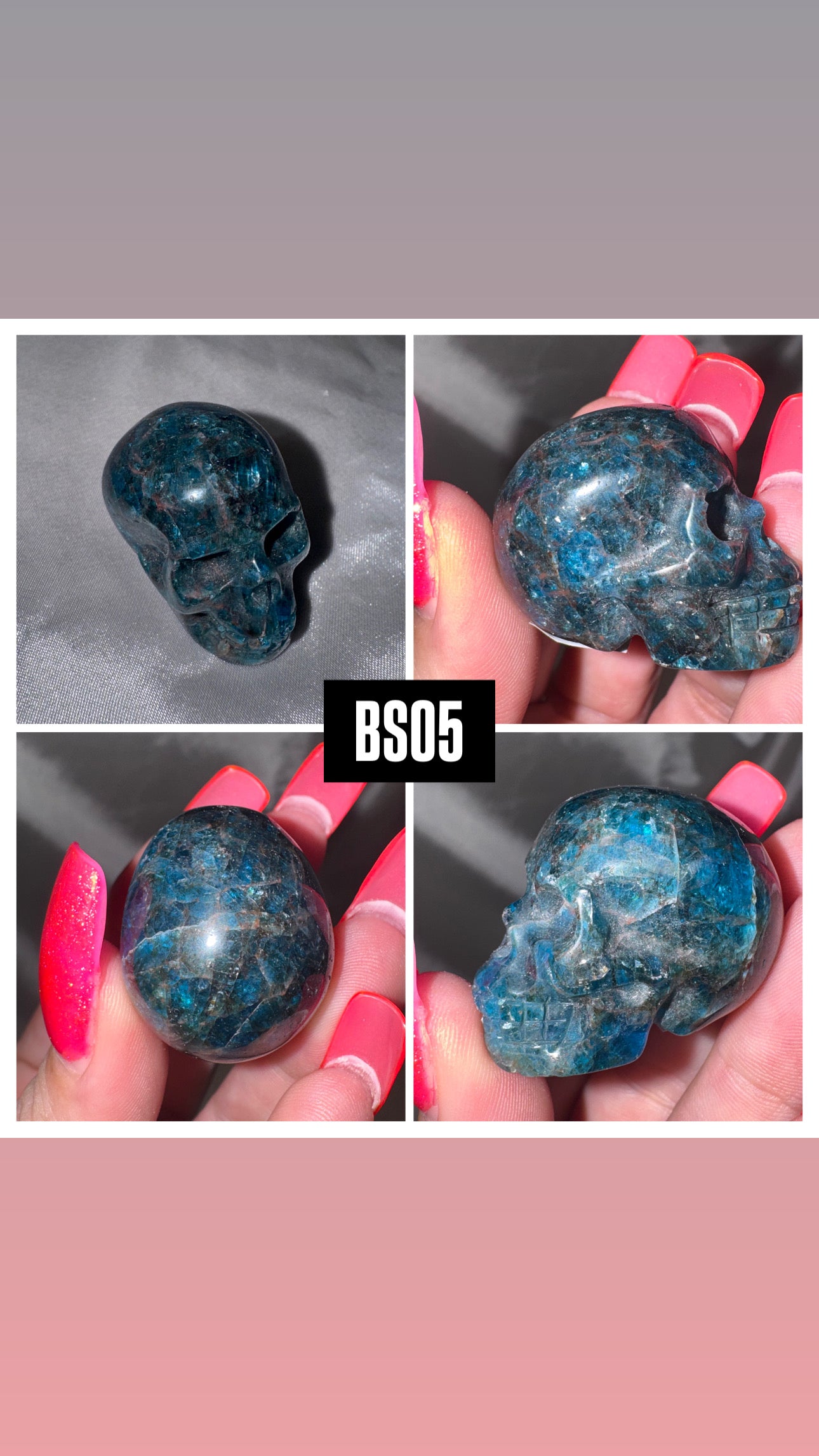 Blue Apatite Small Skull