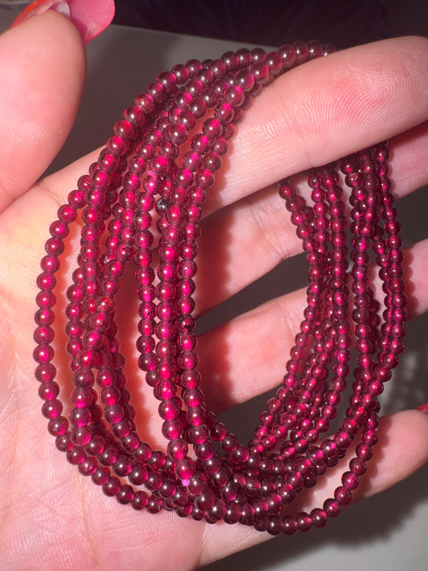 Garnet 2mm Bracelet